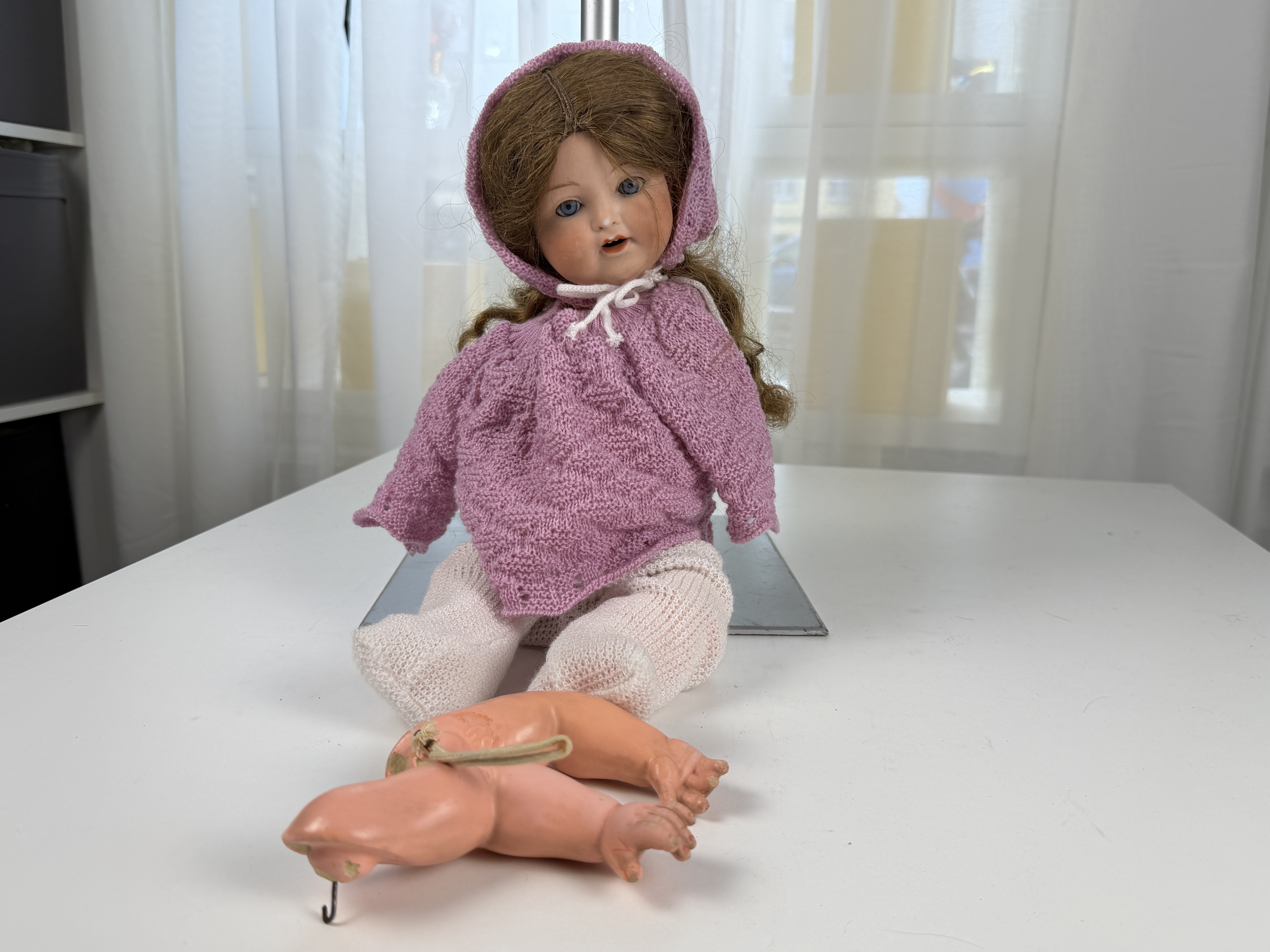 Künstlerpuppe Heubach Köppelsdorf alte Puppe 39 cm. Zustand Siehe Foto 