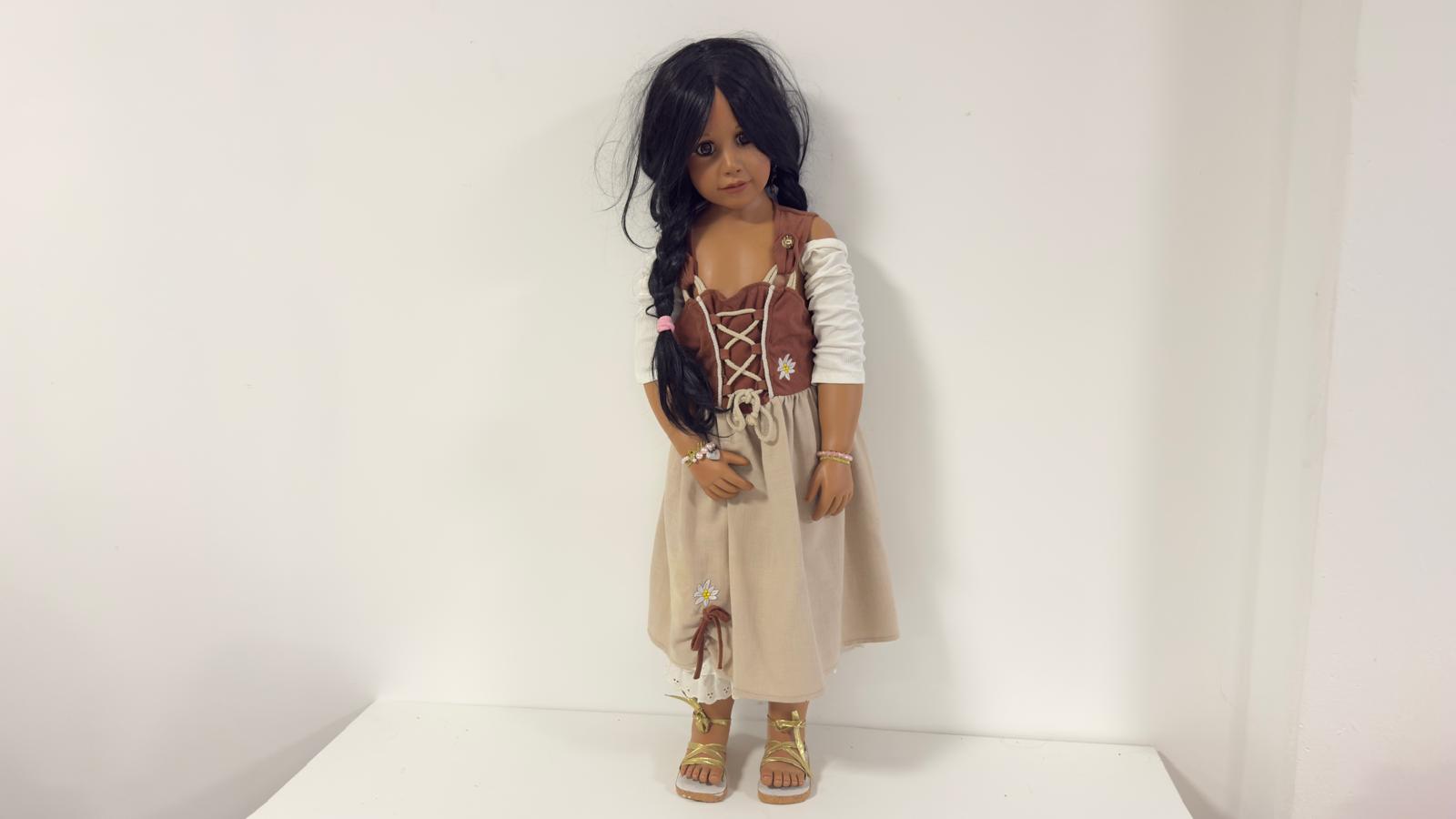 Künstlerpuppe Puppe Monika Peter Leicht Vinyl Puppe 104 cm. Top Zustand 