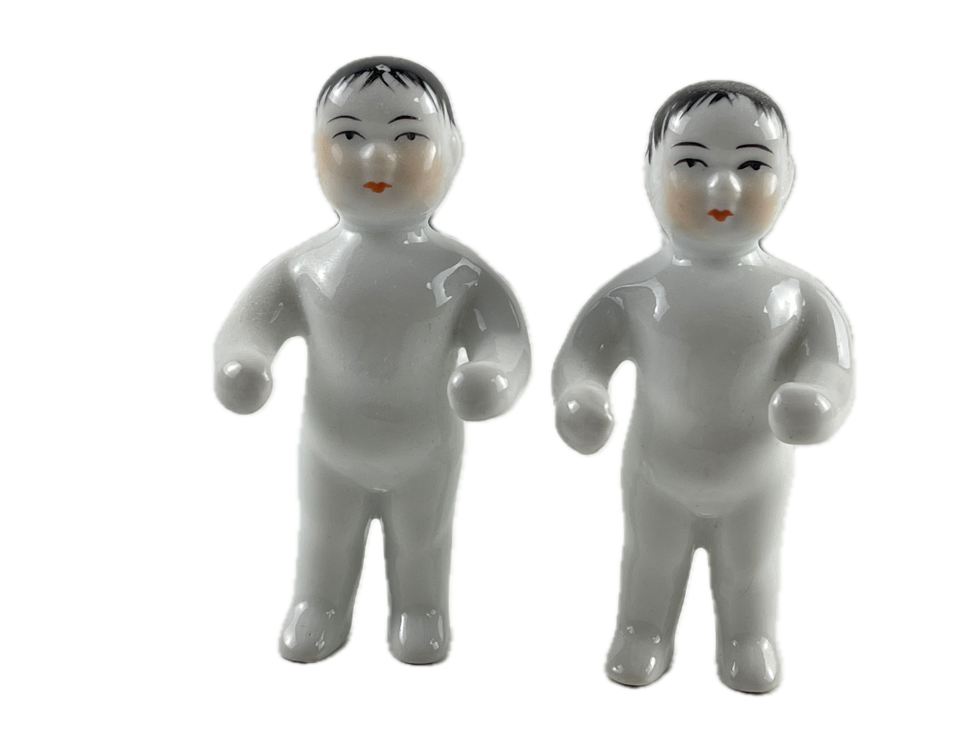 Sammler Porzellan Puppen / Figuren 2 Stück je 8 cm Zustand siehe Fotos  