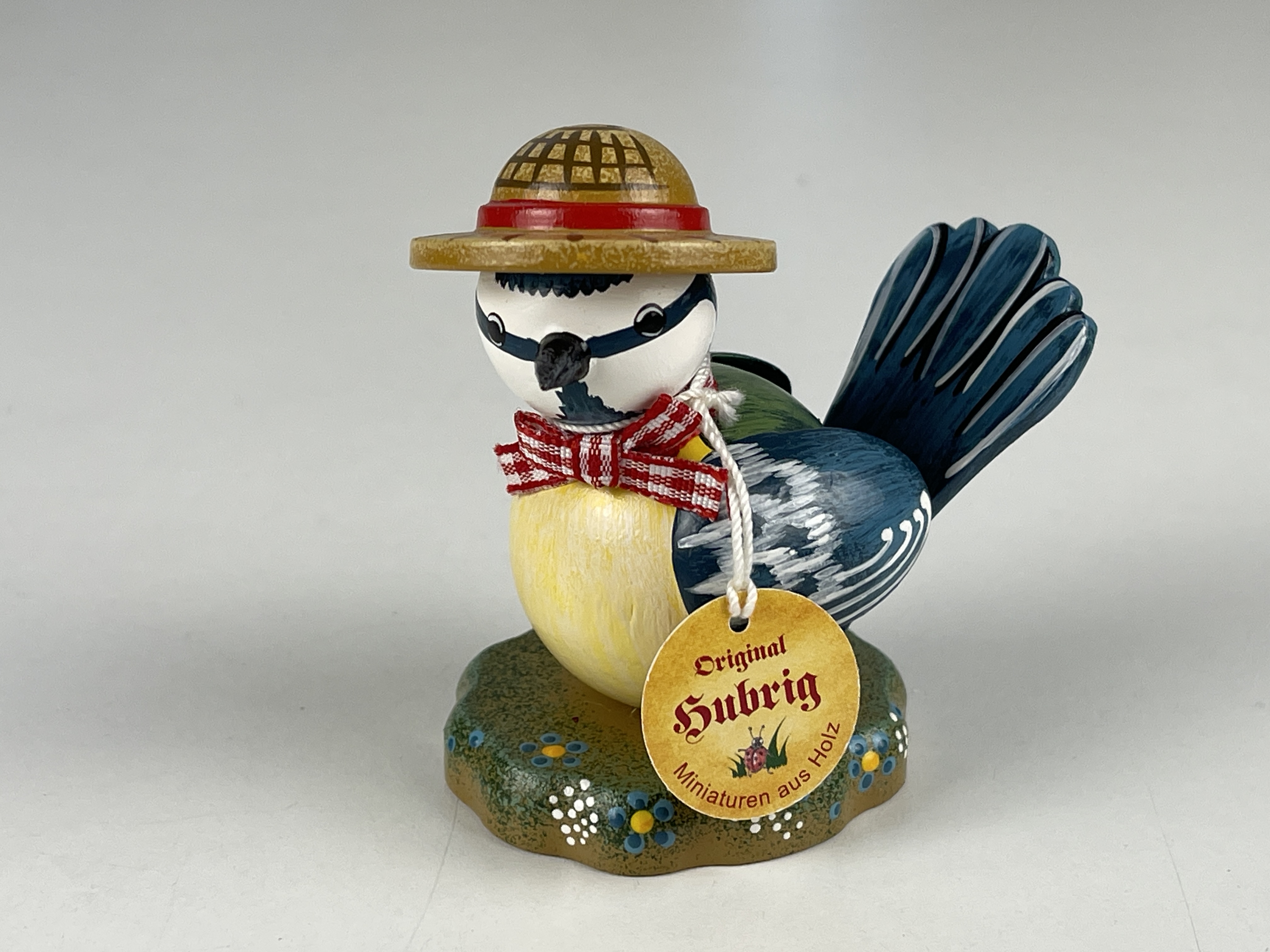 Erzgebirge Sammler Figur Hubrig Blaumeise 7,5 cm. Top Zustand