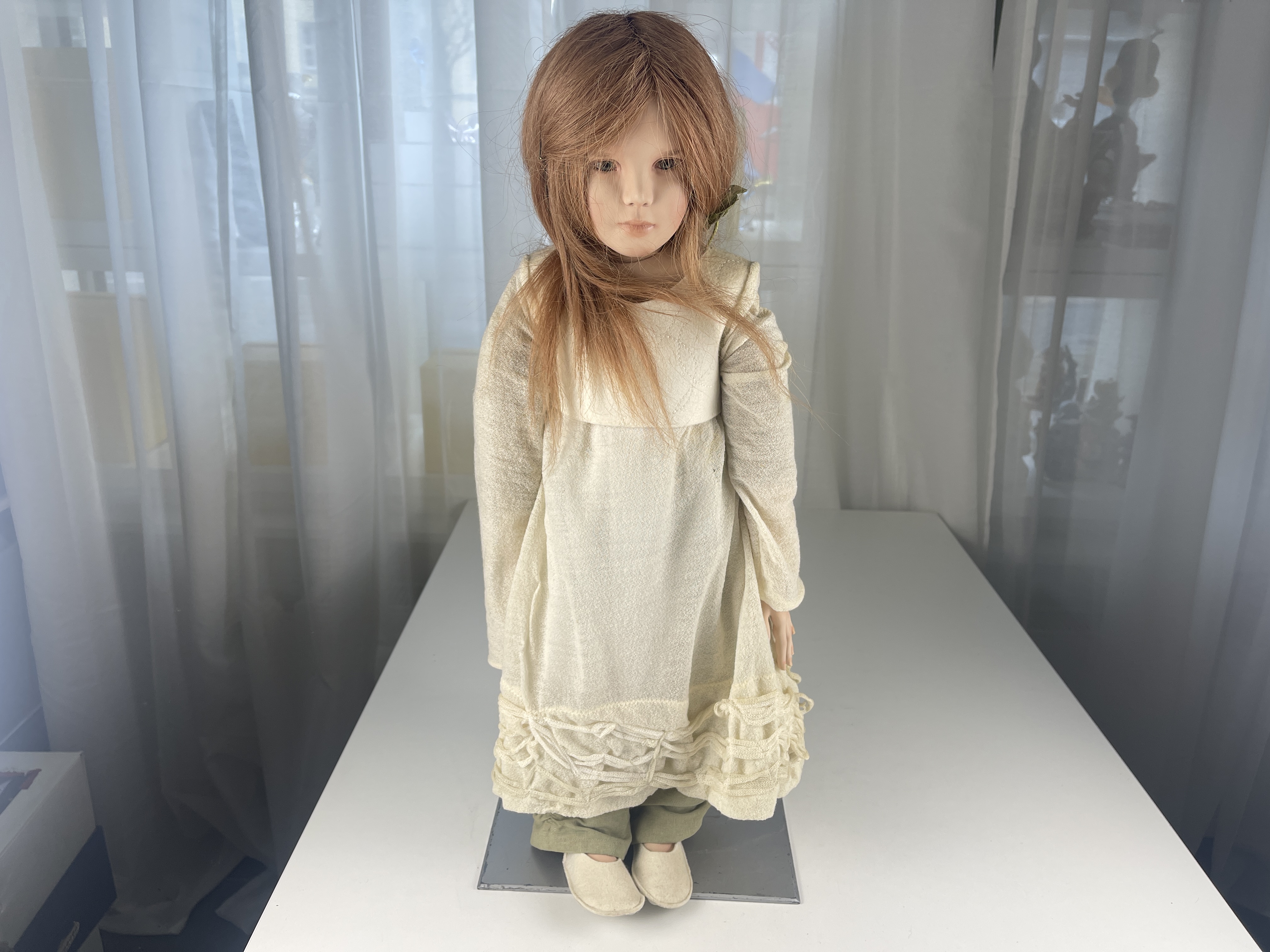 Künstlerpuppe Martine Brettar Jansen Porzellanpuppe 62 cm Zustand siehe Fotos