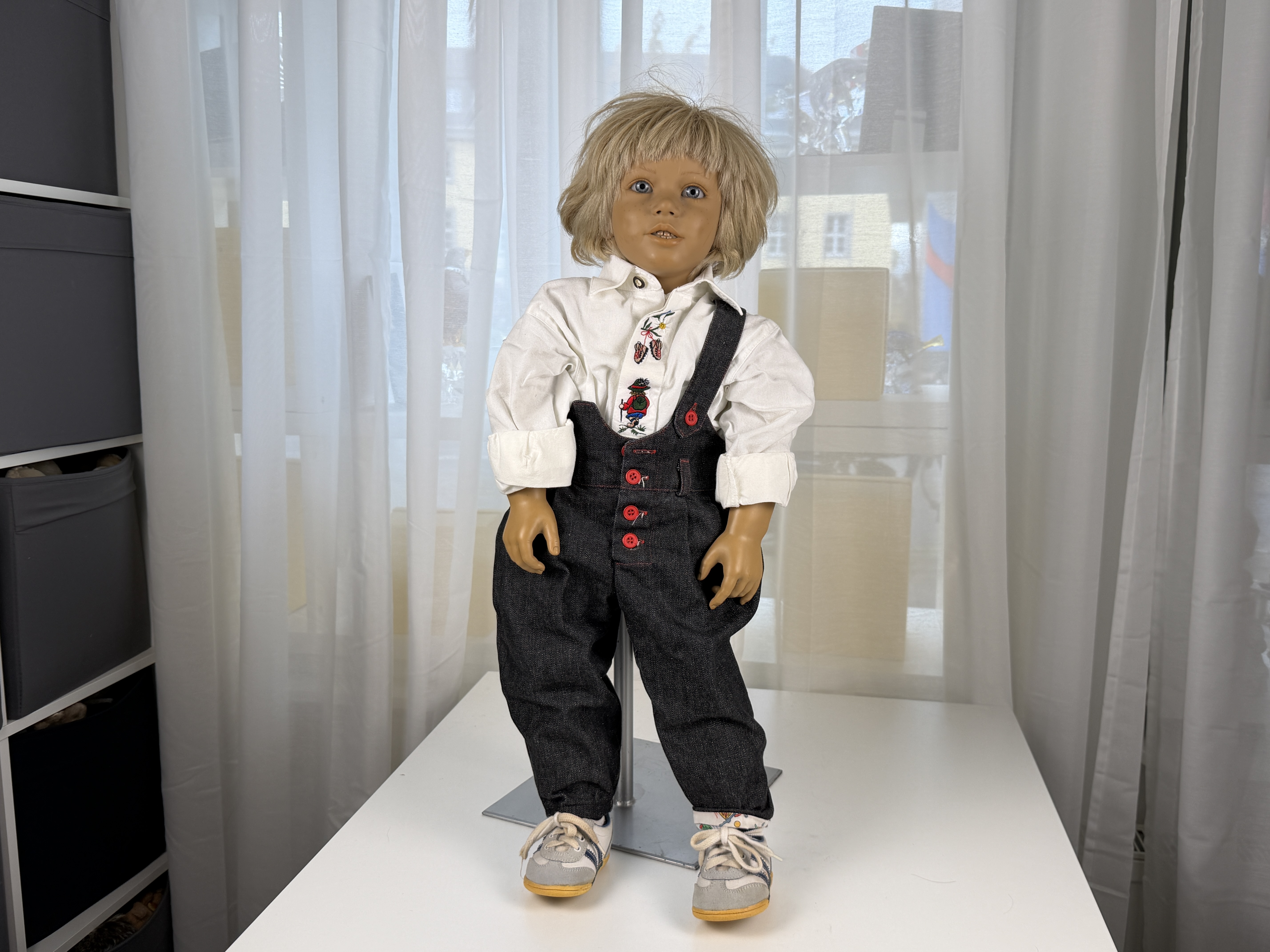 Sammler Künstlerpuppe Annette Himstedt Puppe Kasimir 75 cm. Zustand siehe Fotos