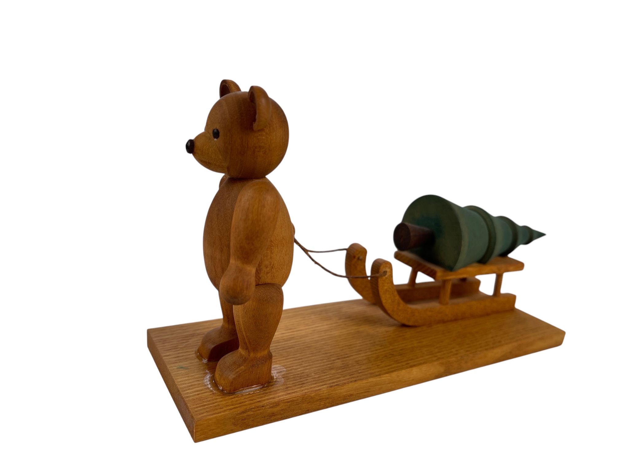 Erzgebirge Seiffener Figur Teddybär 21 x 10,5 cm. Zustand siehe Fotos 