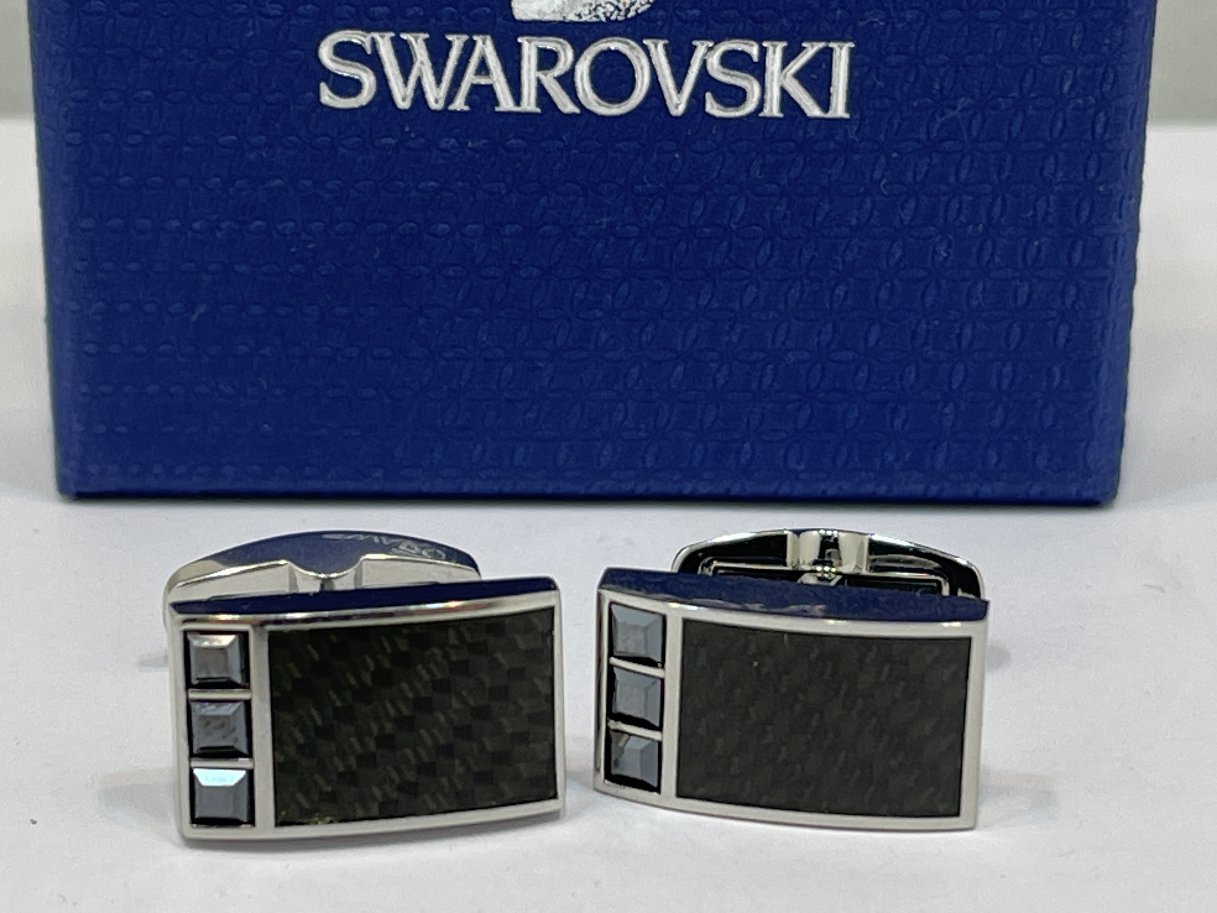 Swarovski Manschettenknöpfe 1,5 x 2 x 2,5 cm  + Kiste - Top Zustand