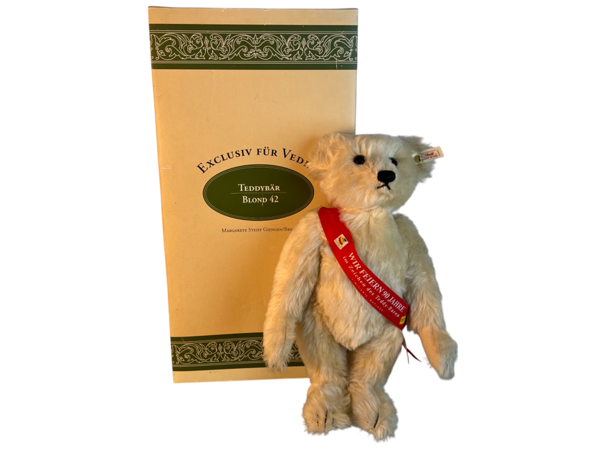 Steiff Tier 650901 Exklusiv für Vedes Teddy Bär Blond 42 cm Nr. 04277. Top Zustand