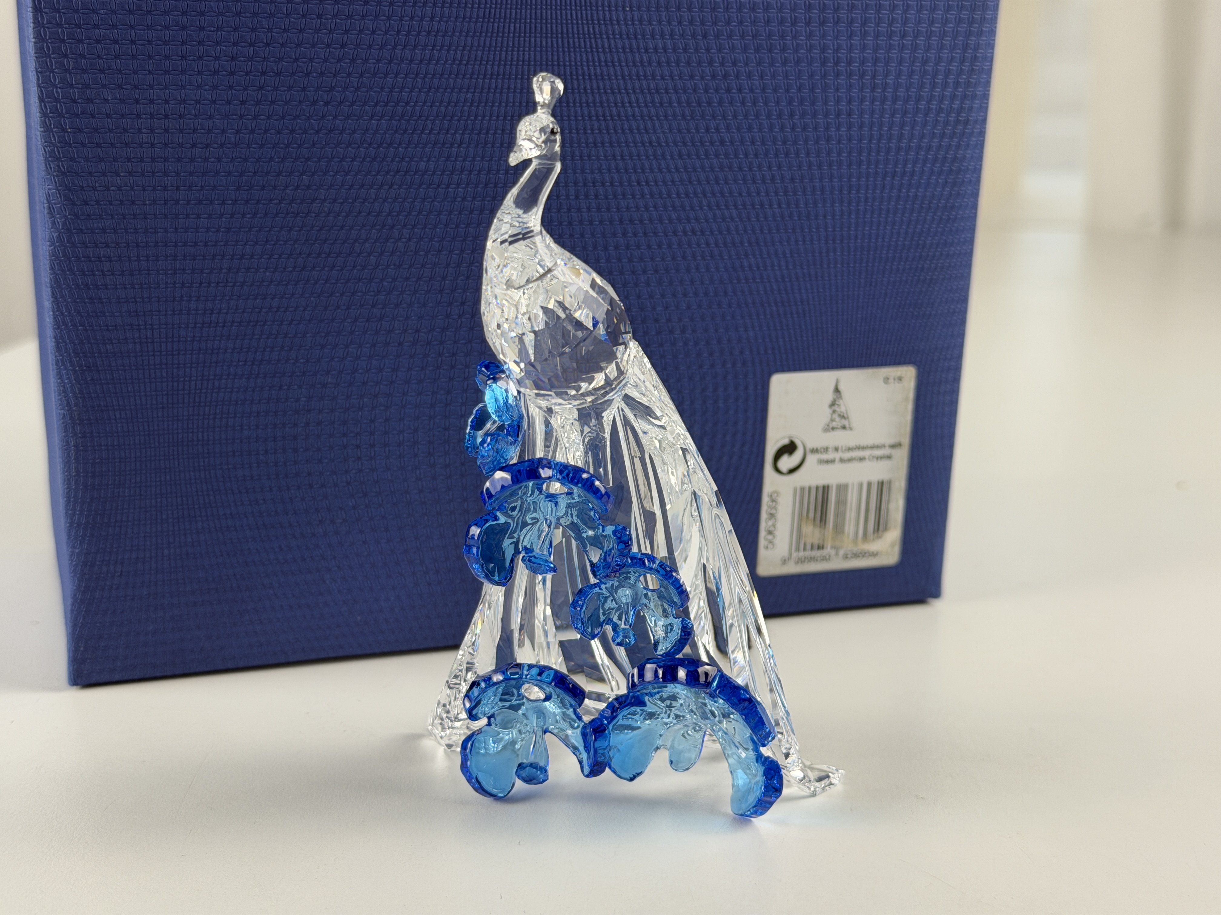 Swarovski Figur 5063695 Weißer Pfau 12,3 cm. Ovp und Zertifikat. Top Zustand 