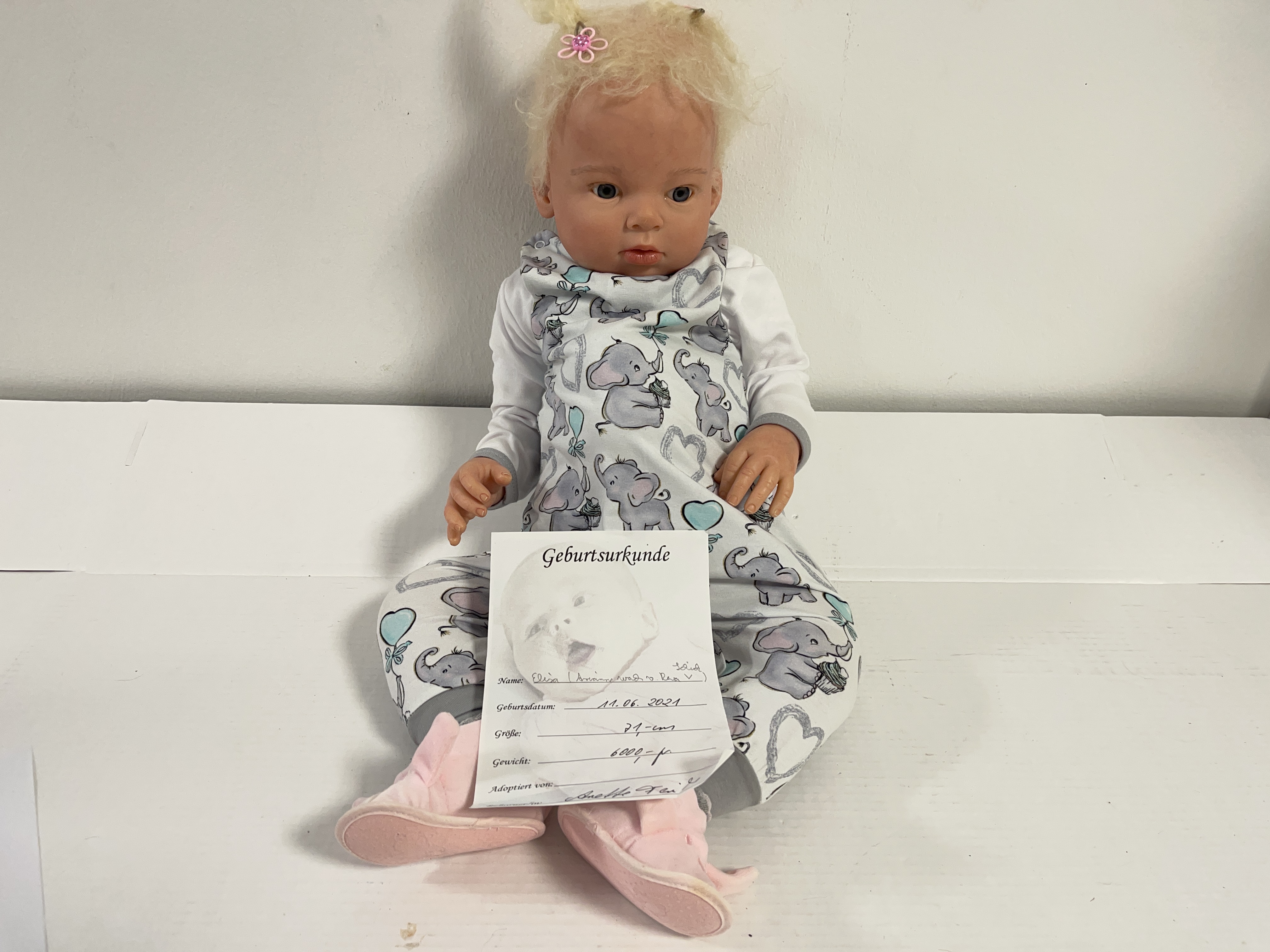 Annette Fernikorn Puppe Reborn Vinyl Puppe 71 cm. Top Zustand  