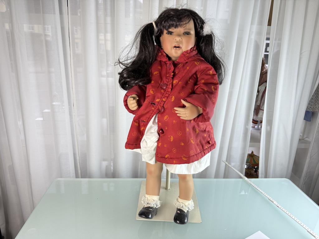 Künstlerpuppe Inge Tenbusch Porzellan Puppe 73 cm. Top Zustand. 