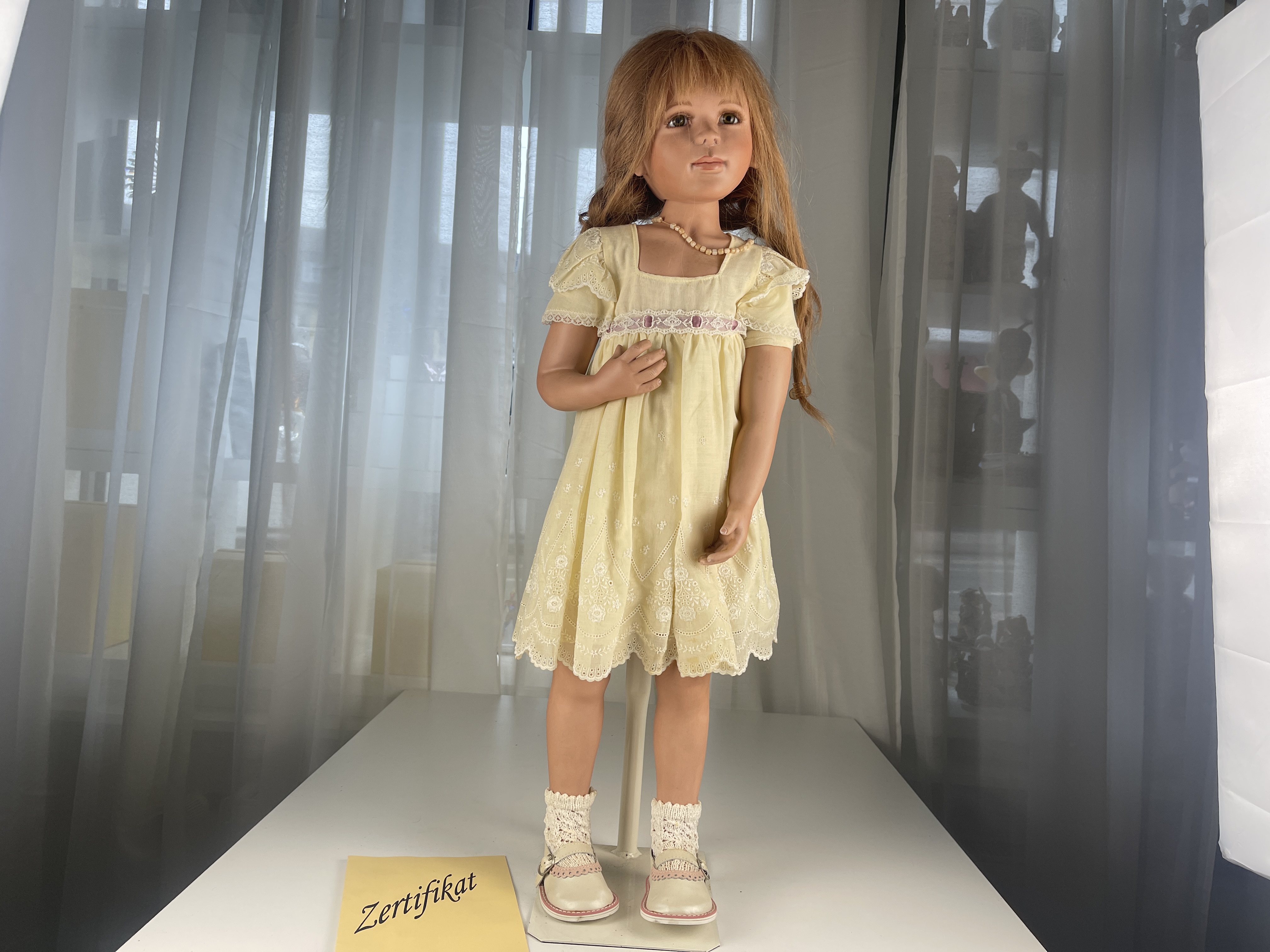 Gabriele Pionteck Künstlerpuppe Carla Porzellan Puppe 78 cm. Zustand siehe Fotos