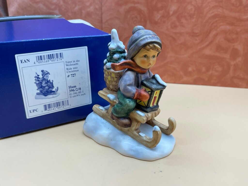 Hummel Figur 396 2/0 Fahrt in die Weihnacht 11 cm. 1 Wahl mit Ovp. Top Zustand.