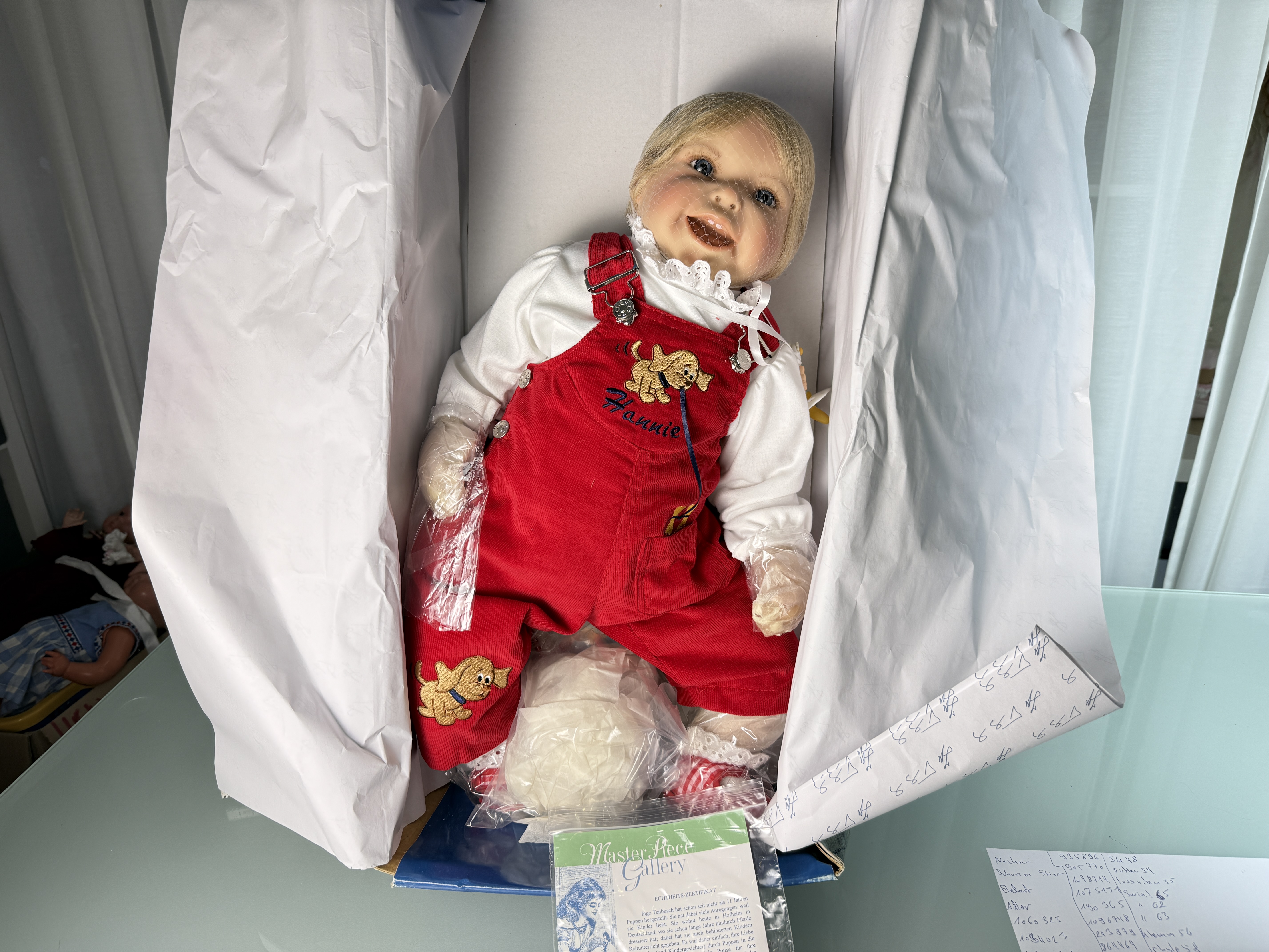 Künstlerpuppe Inge Tenbusch Vinyl Puppe 54 cm. Top Zustand  