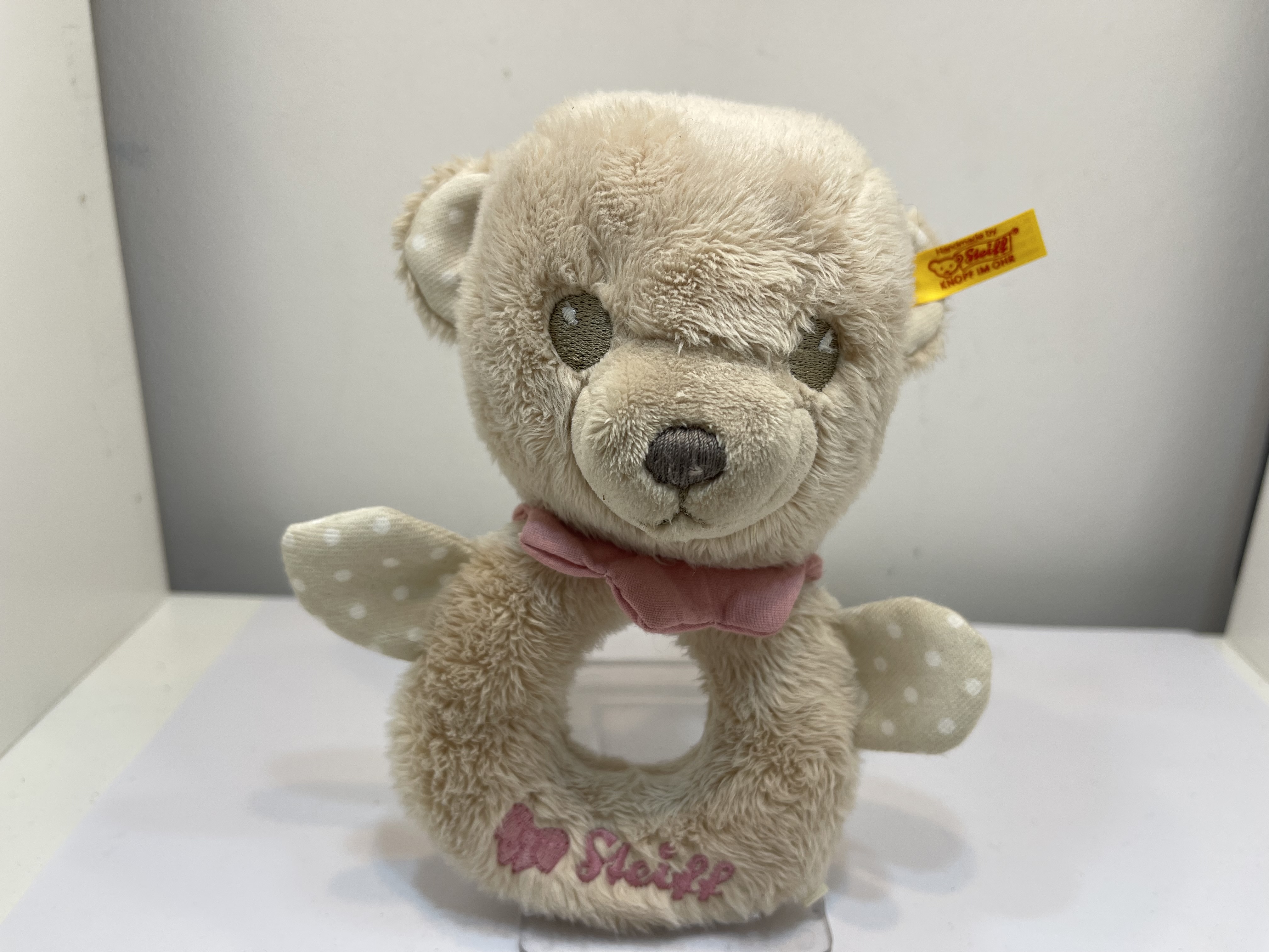 Steiff Tier 241611 Hello Baby Bär Rassel 16 cm. Top Zustand  