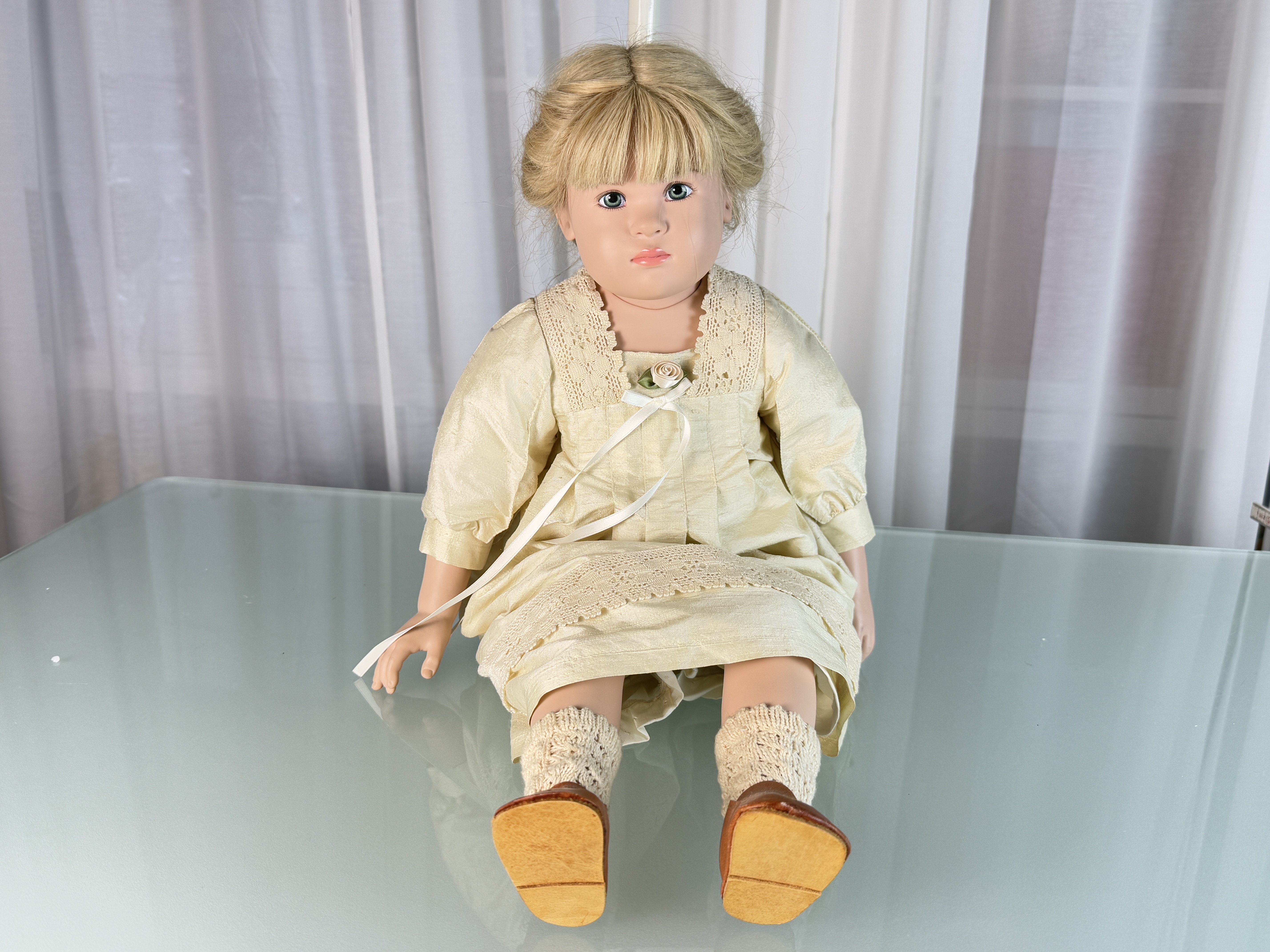 Künstlerpuppe Sigikid Sabine Esche Vinyl Puppe 60 cm. Top Zustand