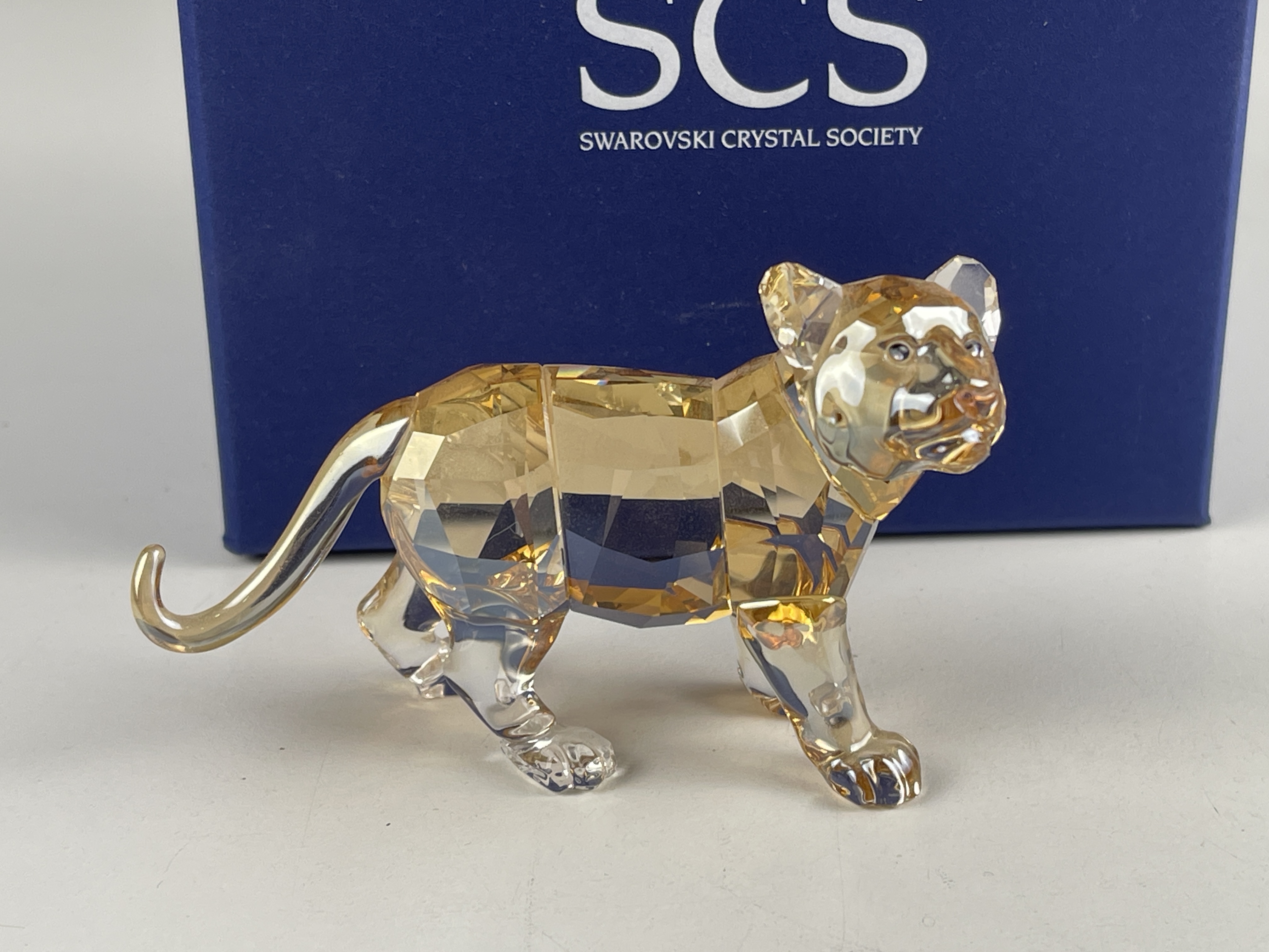 Swarovski Figur 1051686 Kristall SCS Tiger Jungtier 9 cm. Mit Kiste & Zertifikat  Top Zustand 