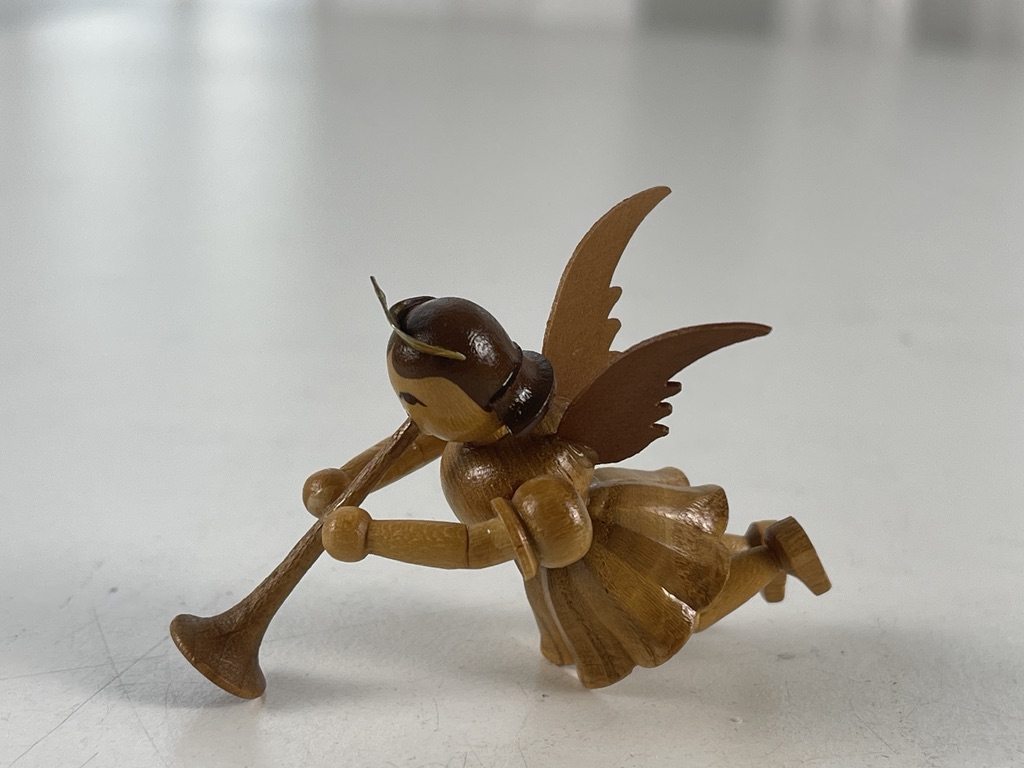 Erzgebirge Blank Figur Engel 6 cm.   Zustand siehe Fotos
