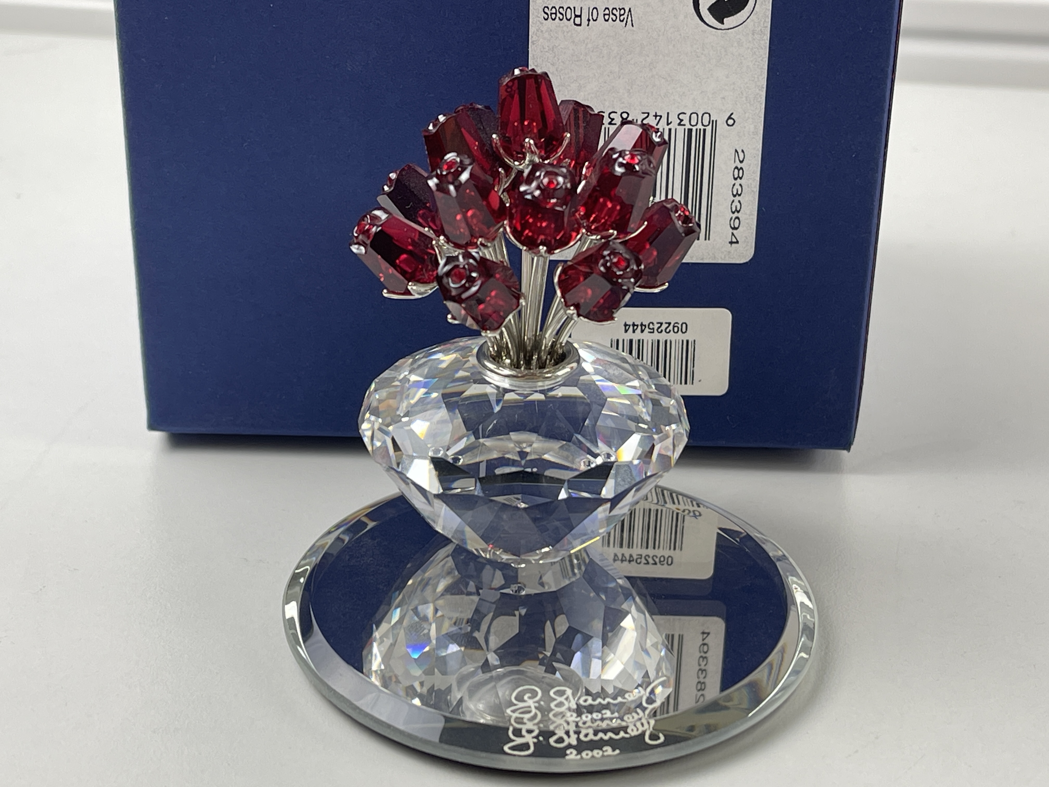  Swarovski Figur 283394 Rote Rosen Vase 7,3 cm. - Inkl Ovp & Zertifikat. Top Zustand