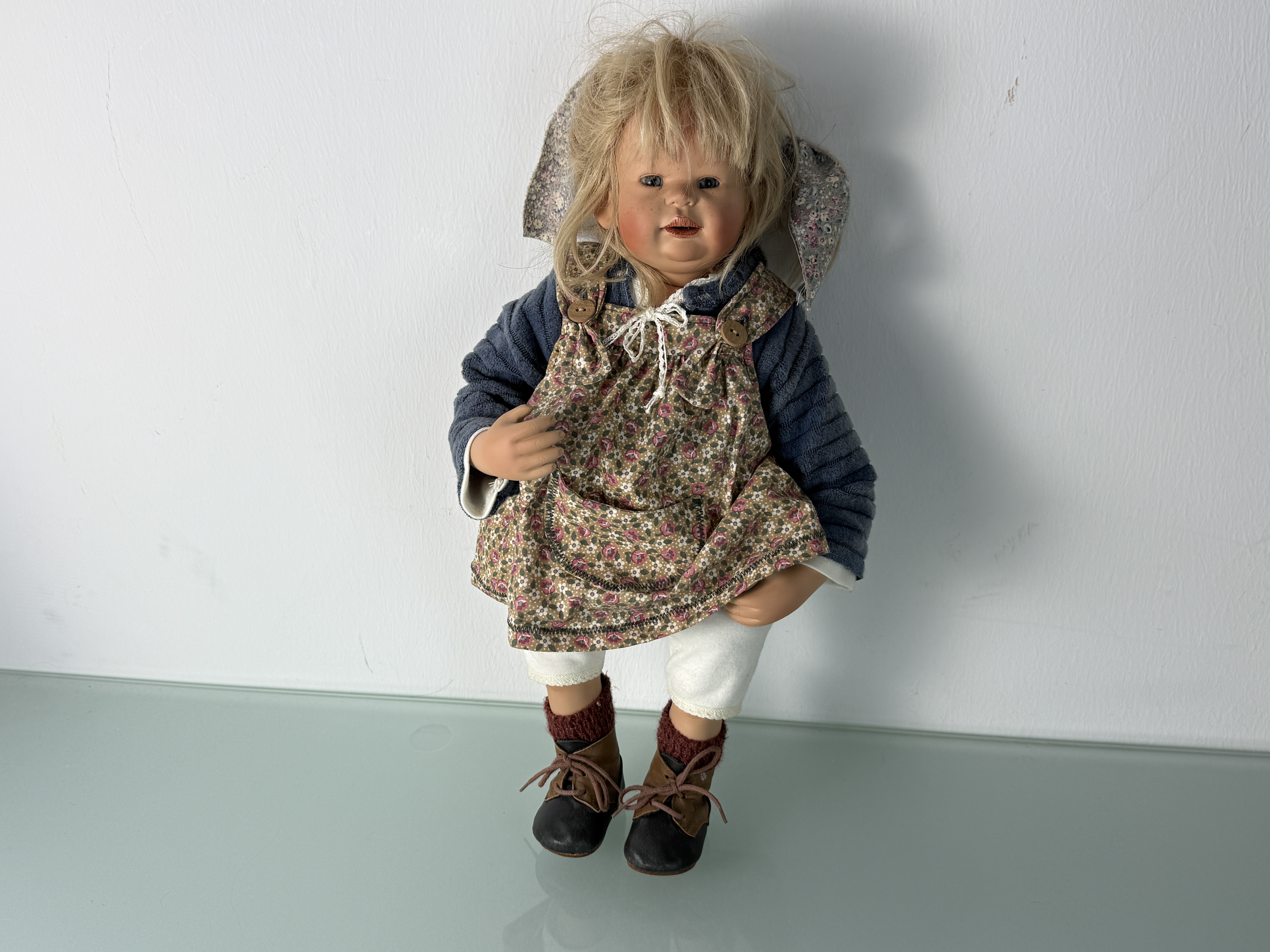 Künstlerpuppe Susi Eimer Porzellan Puppe 45 cm. Top Zustand    