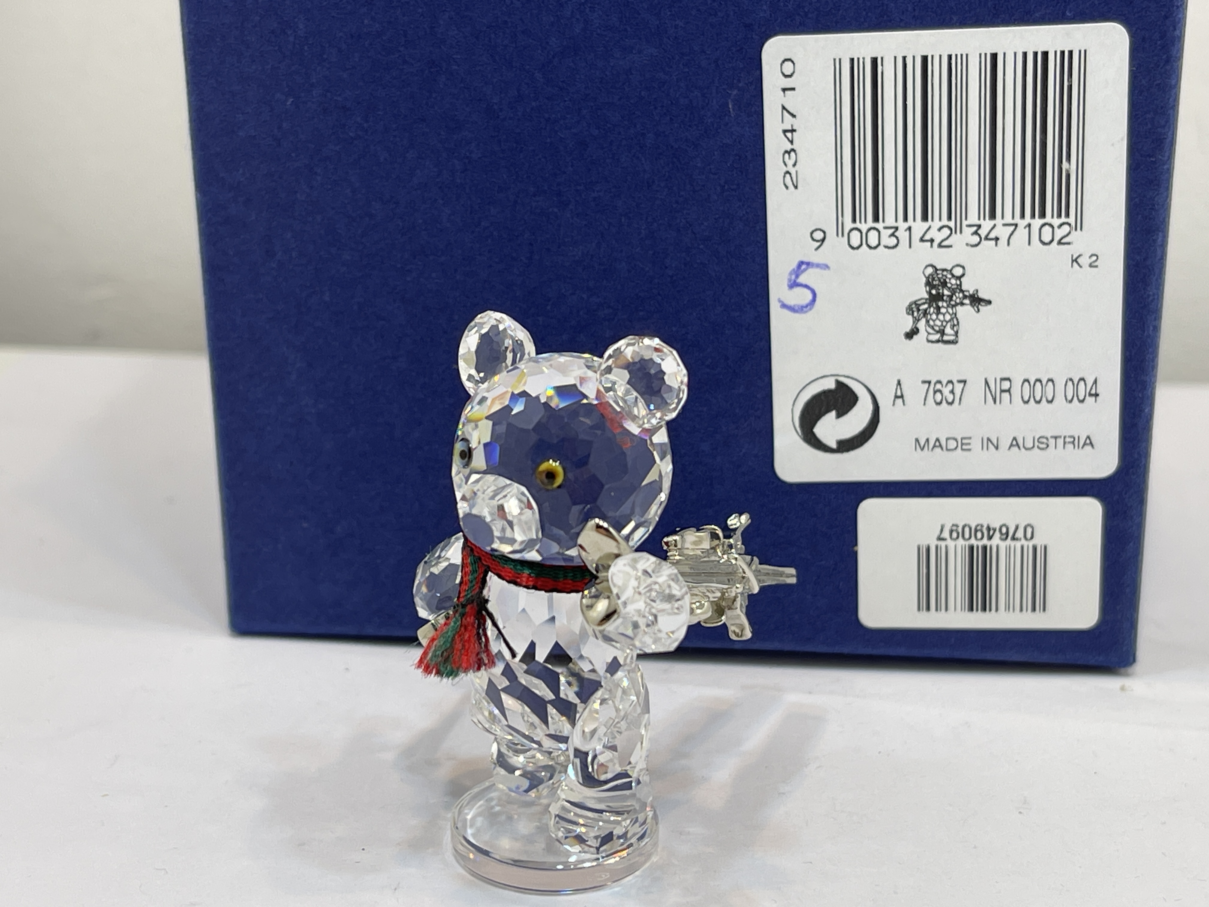 Swarovski Figur 234710 Kris Bär Ski Fahrer 5 cm. mit Ovp & Zertifikat. 