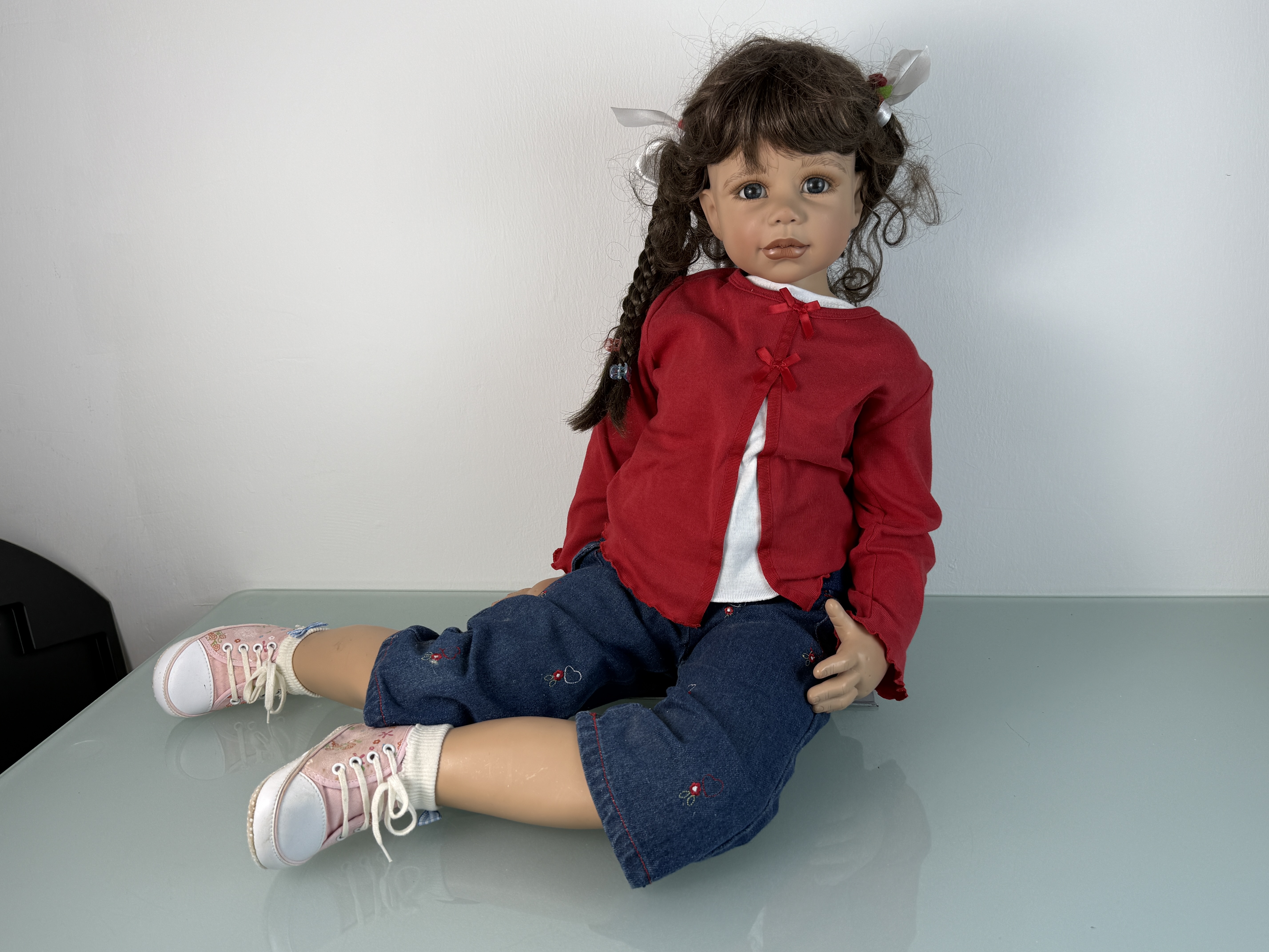 Künstlerpuppe Puppe Monika Levenig Vinyl Puppe 85 cm. Top Zustand 