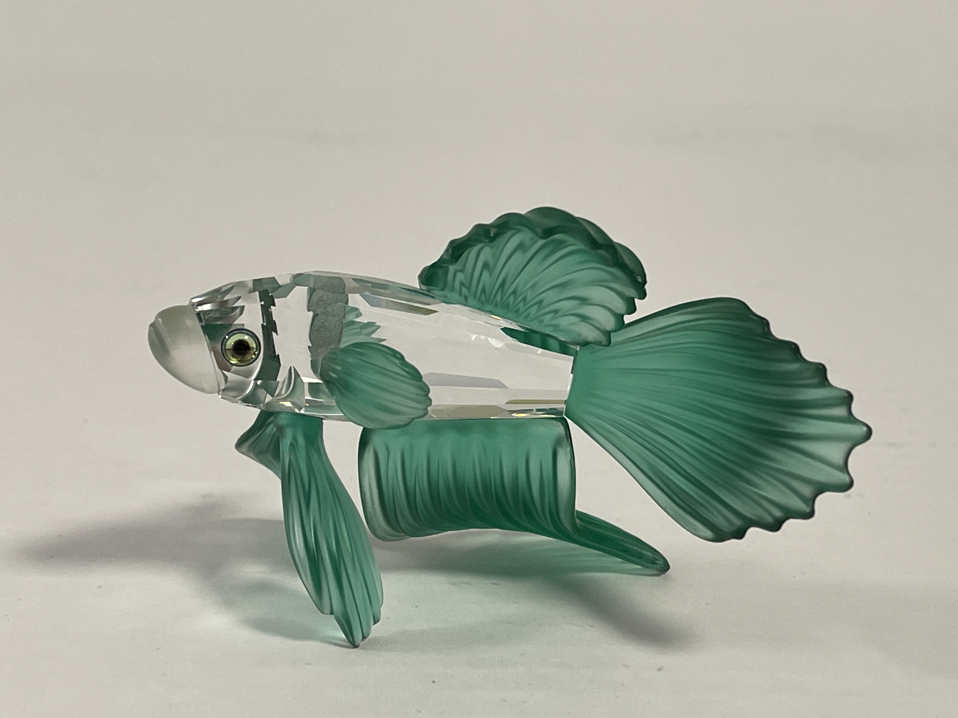 Swarovski Figur 261259 Schleierkampffisch Grün 8,5 cm. Top Zustand
