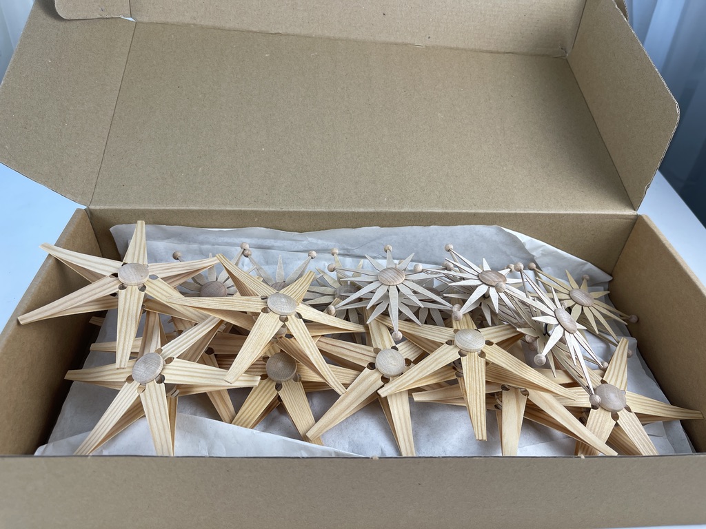 Erzgebirge Figur Ornament Konvolut verschiedene Sterne 10,5 - 13 cm. Top Zustand   