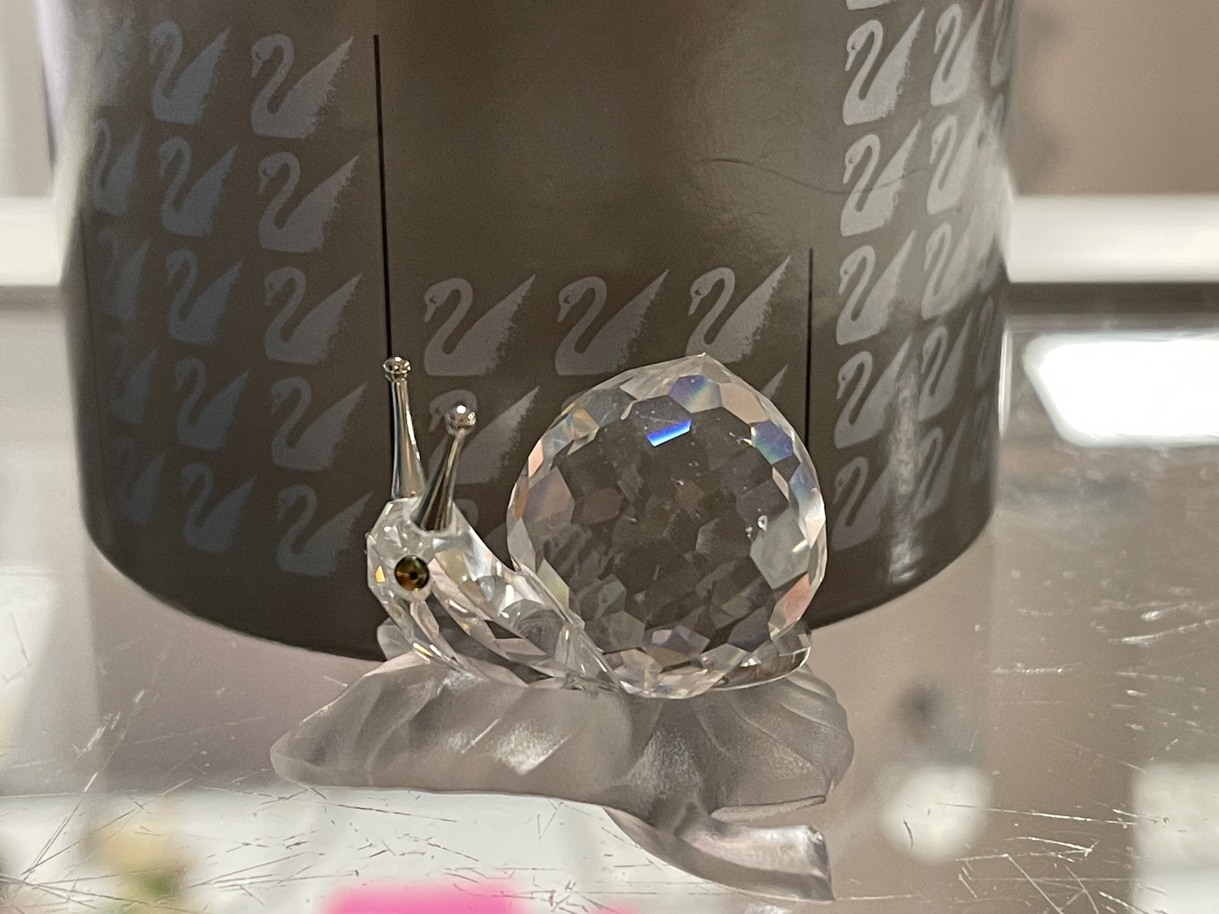 Swarovski Figur 196501 Schnecke auf Blatt. 5 cm. Ovp & Zertifikat - Top Zustand  