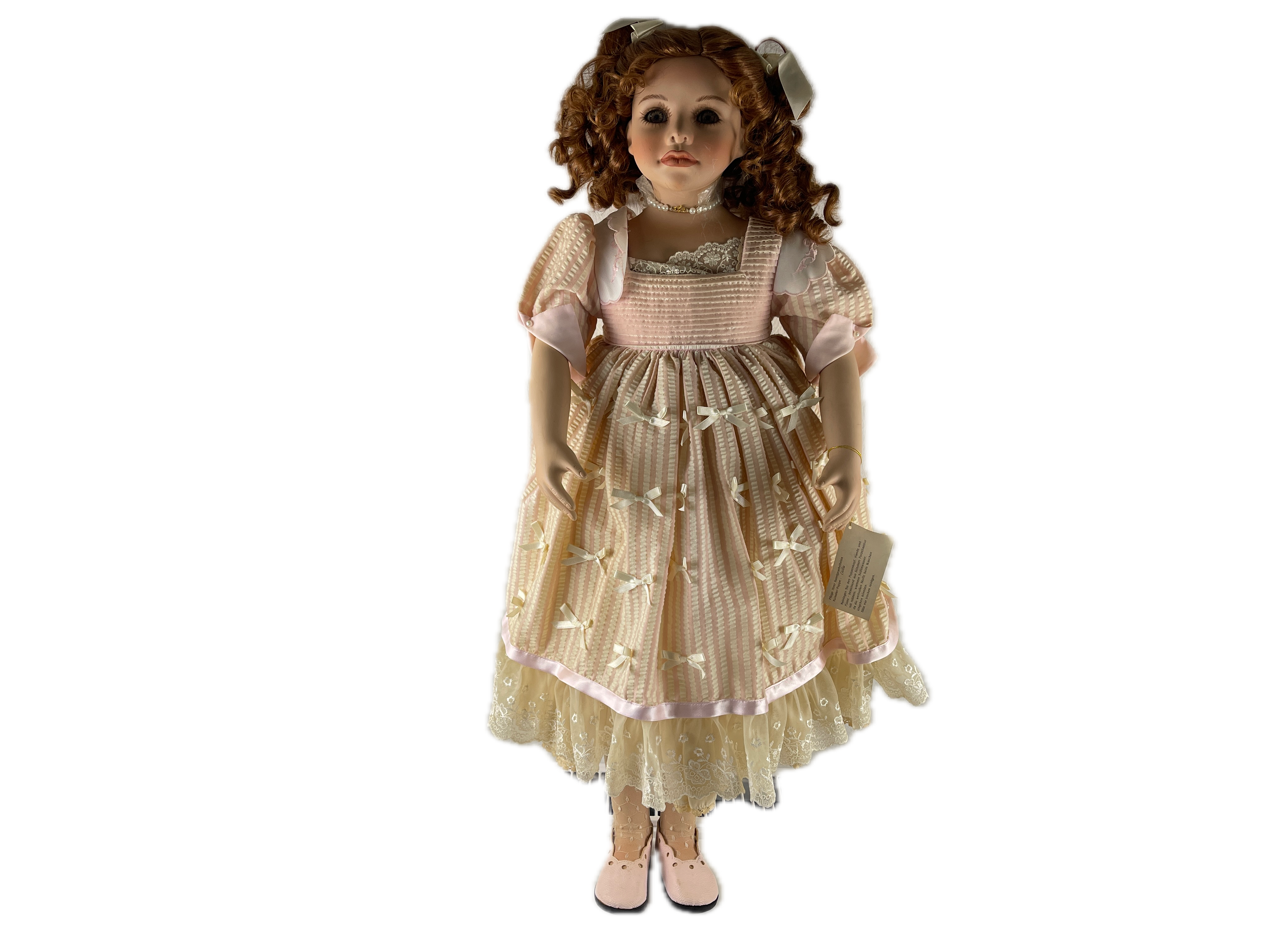 Porzellan Künstlerpuppe Puppe 84 cm. Zustand siehe Fotos  