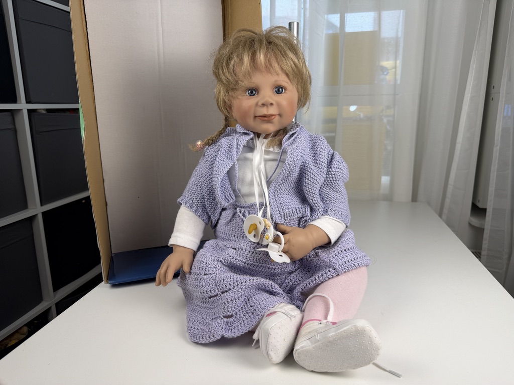 Künstlerpuppe Puppe Monika Levenig Vinyl Puppe 65 cm. Top Zustand 