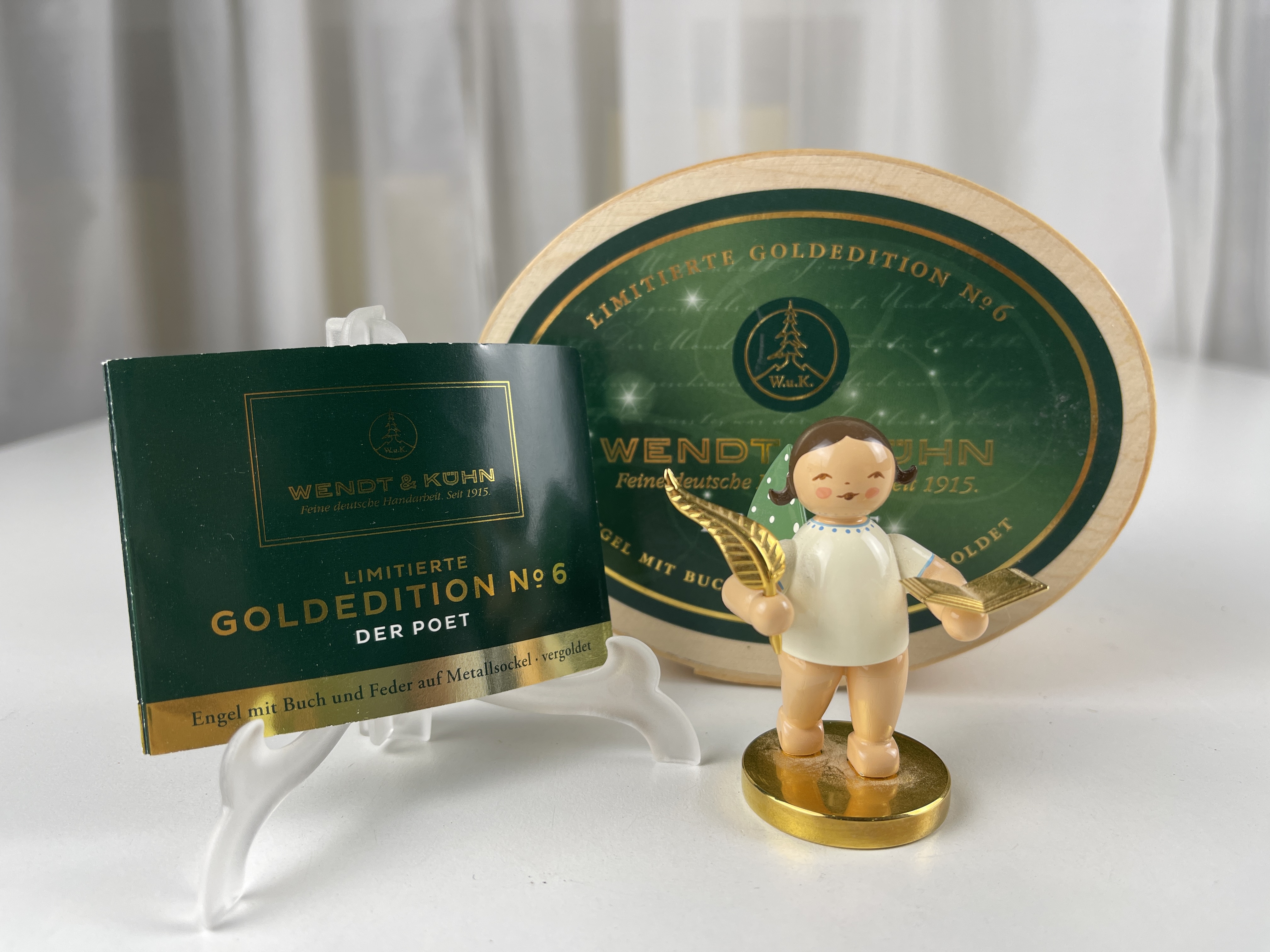 Wendt und Kühn Erzgebirge Figur Engel 6,5 cm. Limitiert 2013 + OVP - Top Zustand