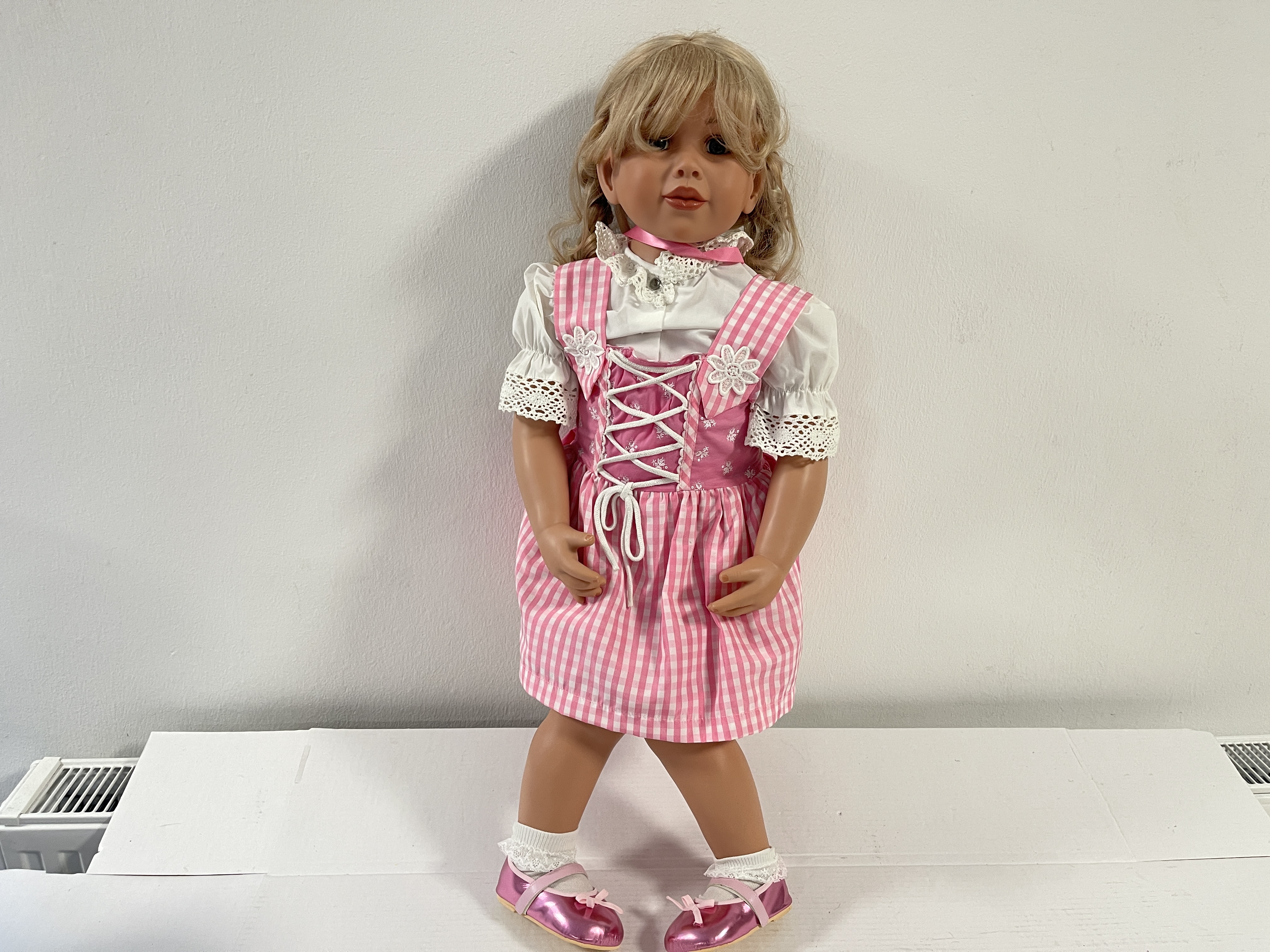 Monika Peter Leicht Künstlerpuppe Vinyl Puppe 80 cm. Top Zustand  