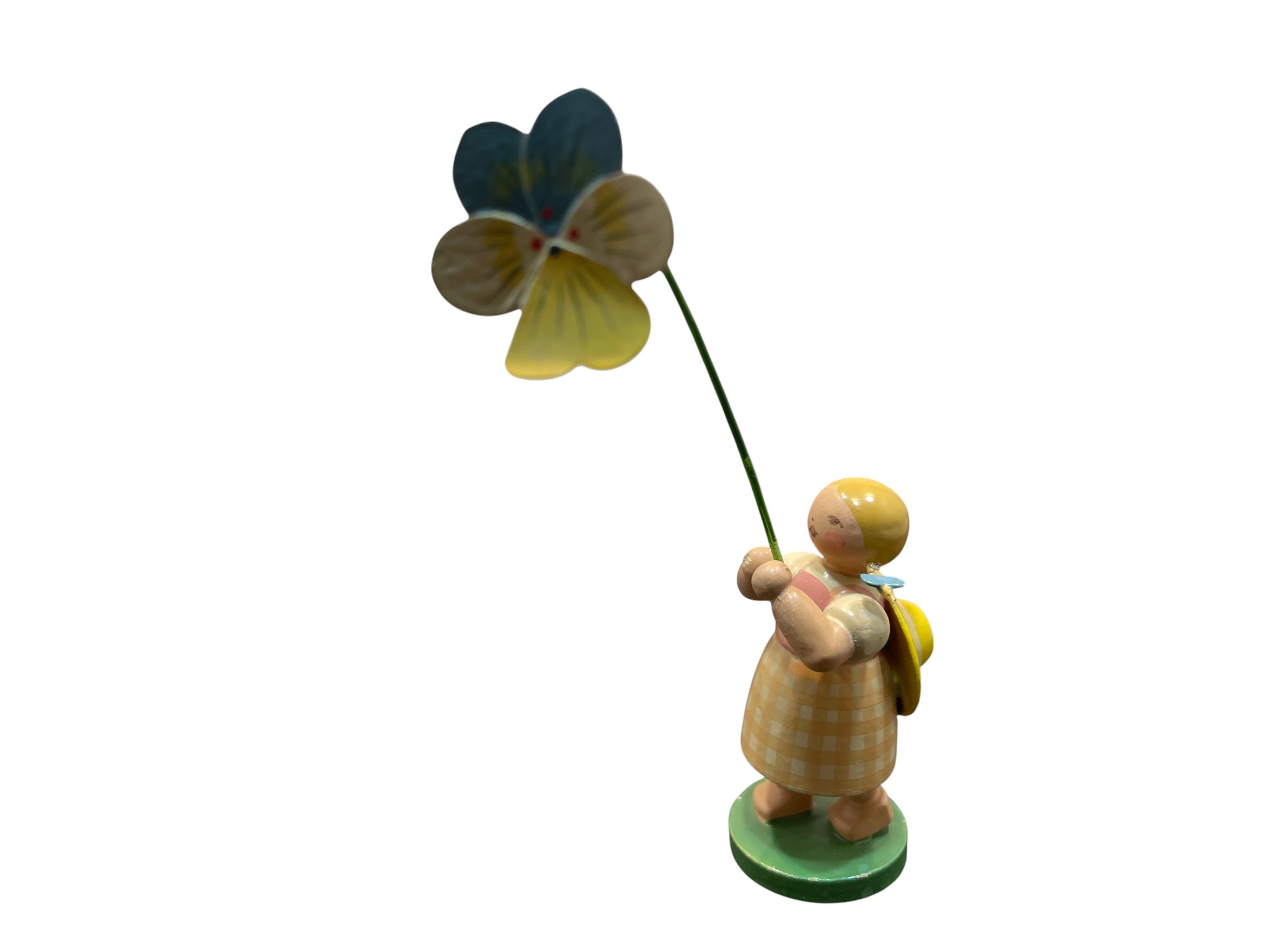 Erzgebirge Figur Sammler Holz Figur Blumenkind 12 cm. Zustand siehe Fotos  