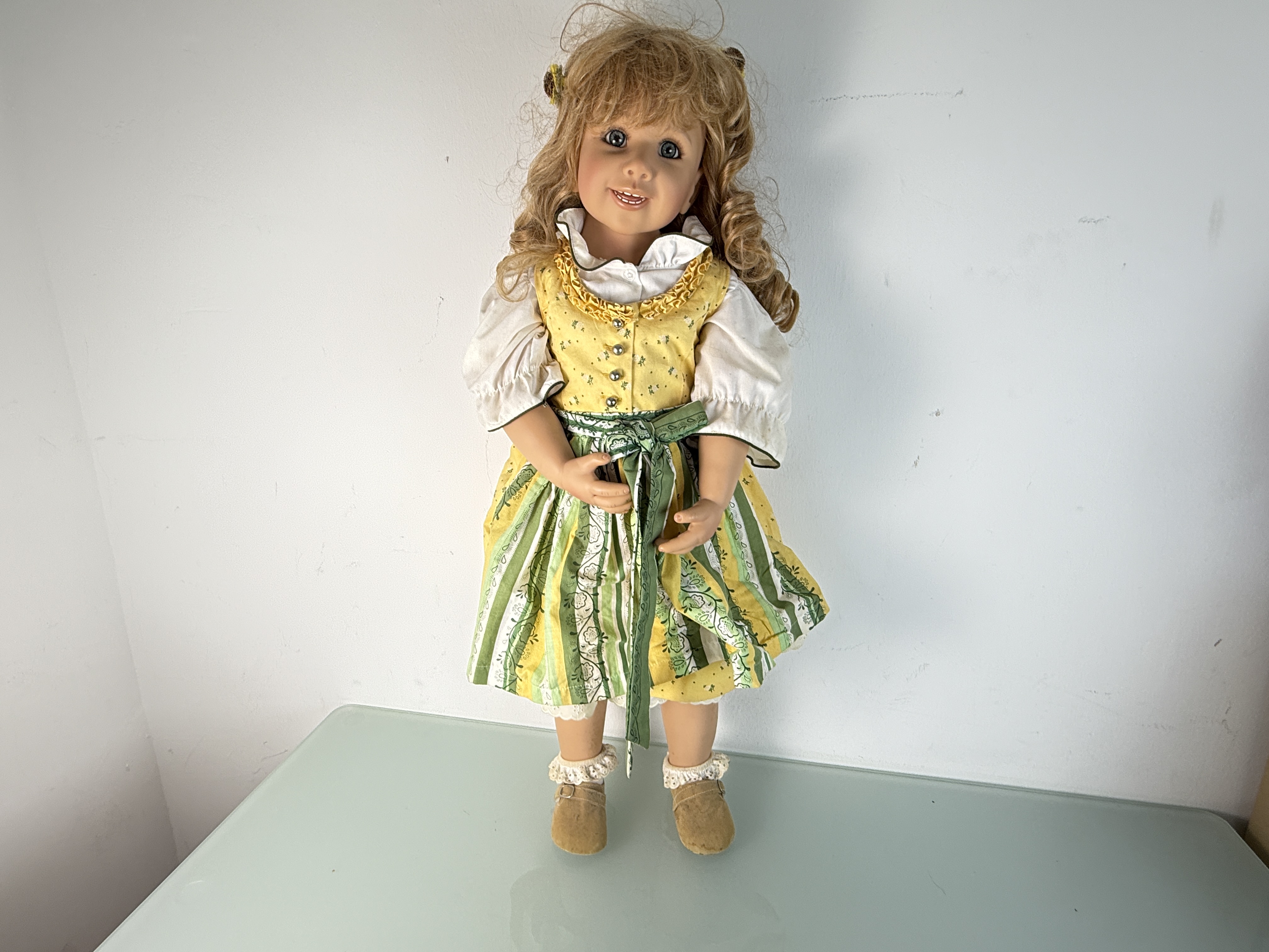 Künstlerpuppe Puppe Monika Peter Leicht Vinyl Puppe 83 cm. Top Zustand  Kopie