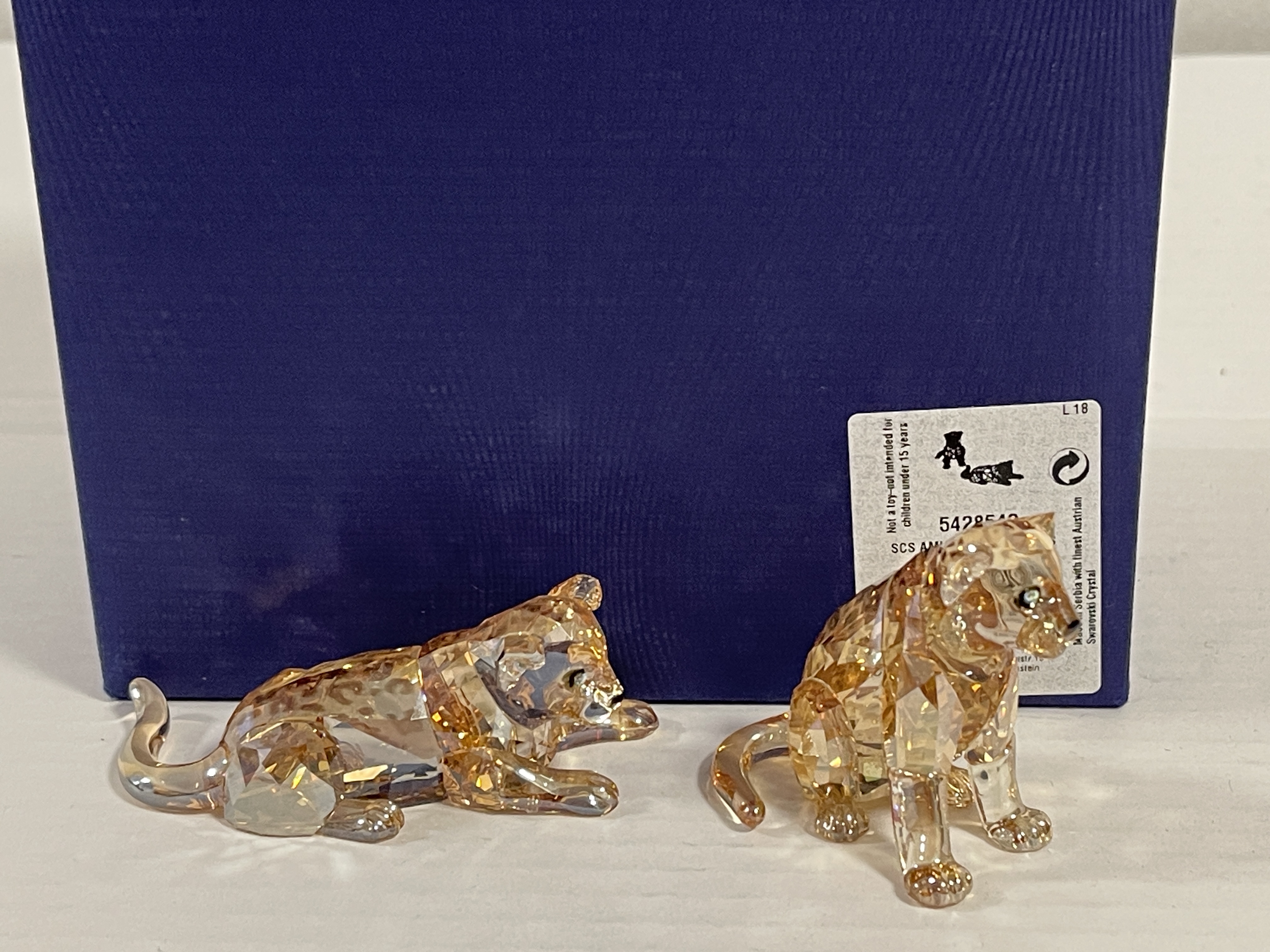  Swarovski Figur 5428542 Amur Leoparden Babys 4,8 cm. Ovp & Zertifikat - Top Zustand