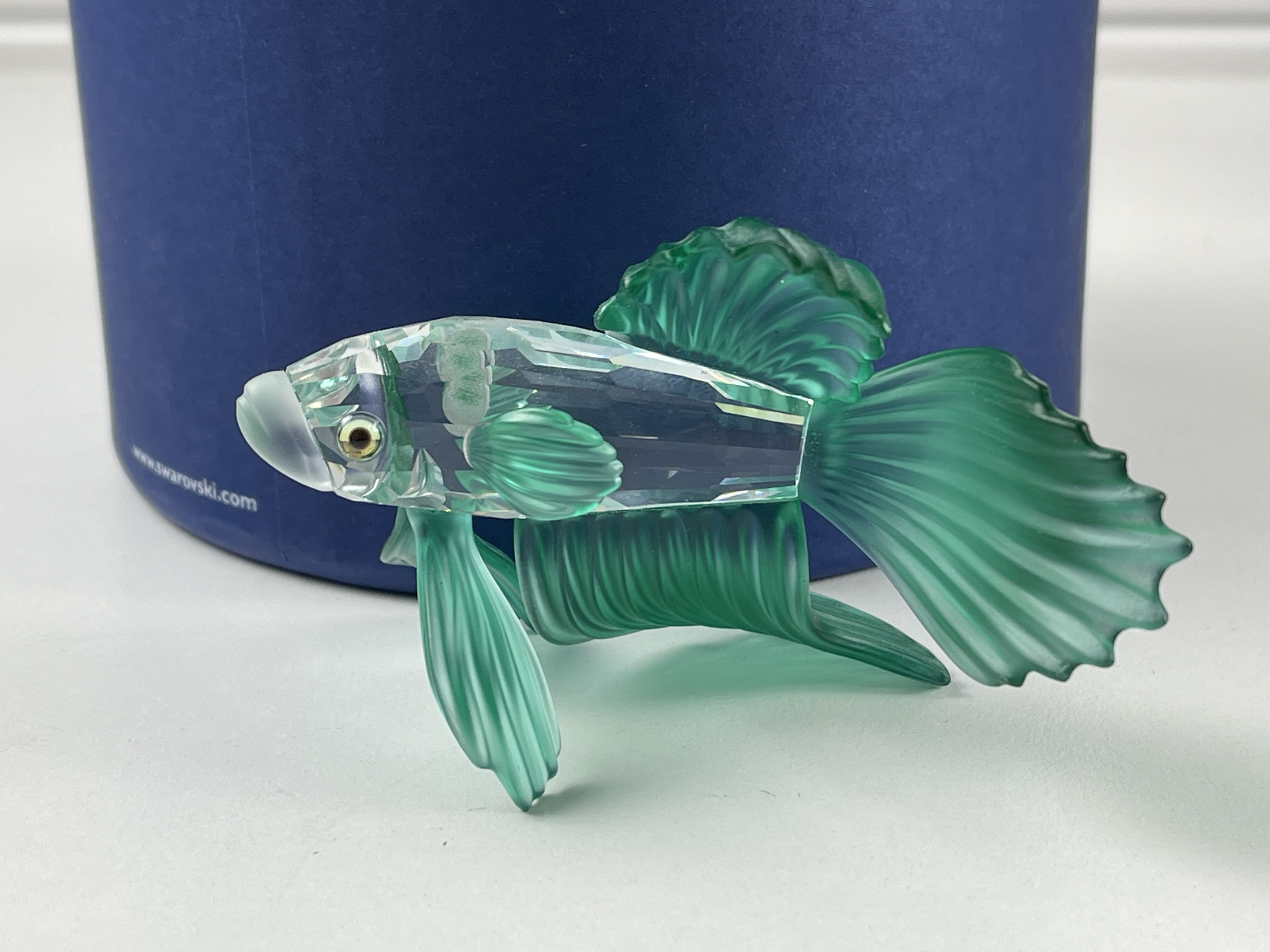 Swarovski Figur 261259 Schleierkampffisch Grün 8,5 cm. Top Zustand & OVP + Zertifikat  