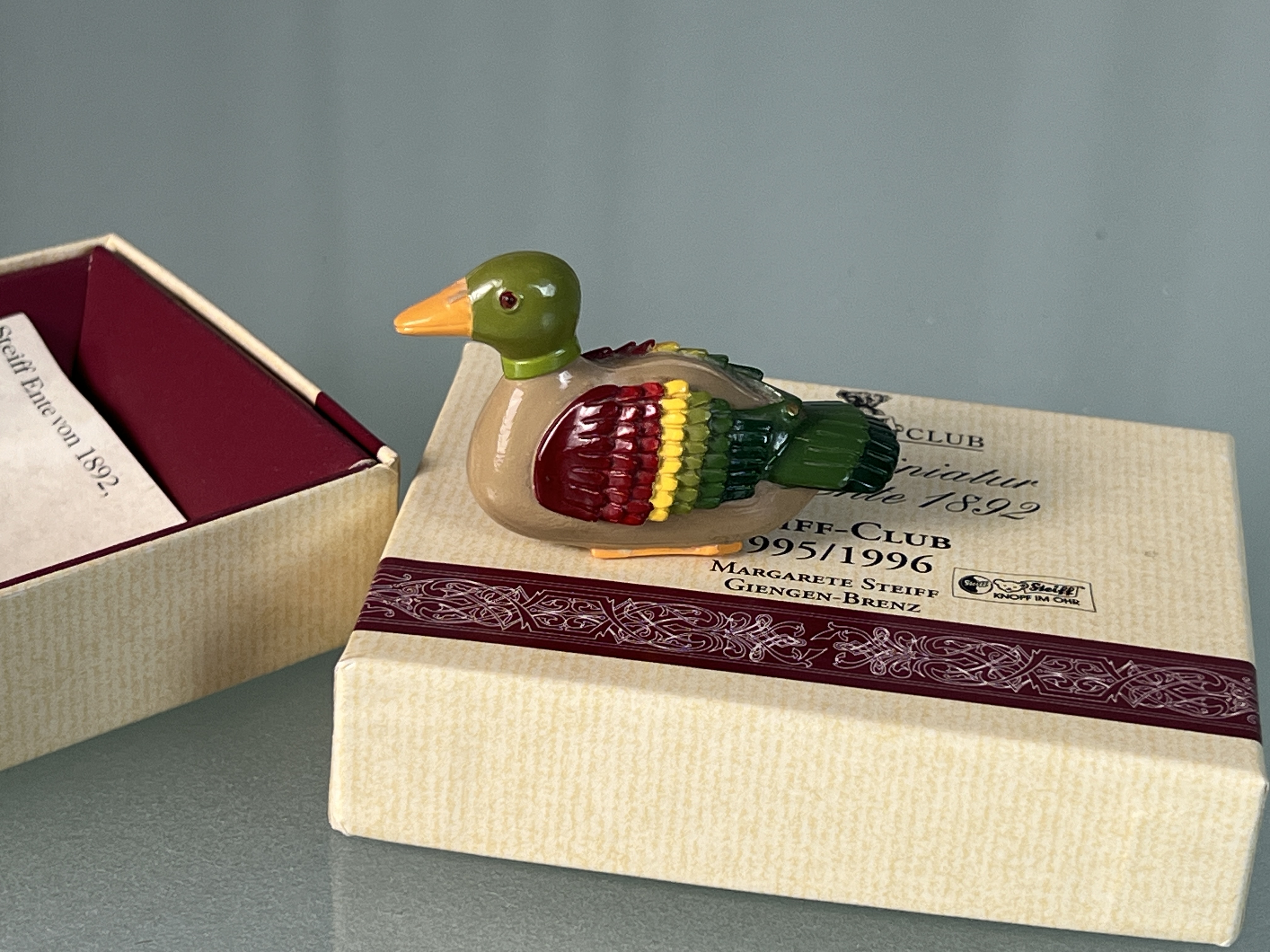 Steiff Zinn Miniatur Ente 3,3 x 5 cm. Top Zustand   