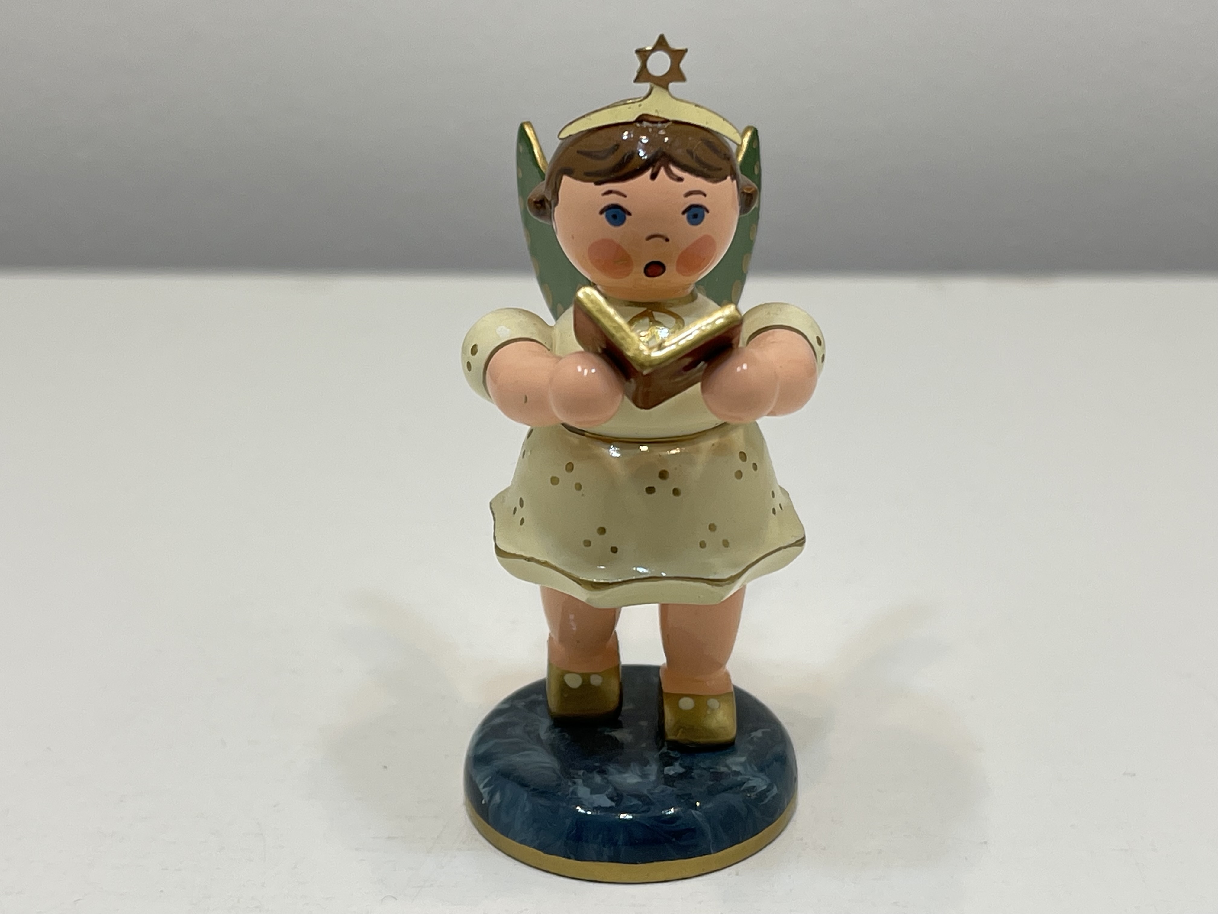 Erzgebirge Sammler Figur Engel Hubrig 6,8 cm. Top Zustand    
