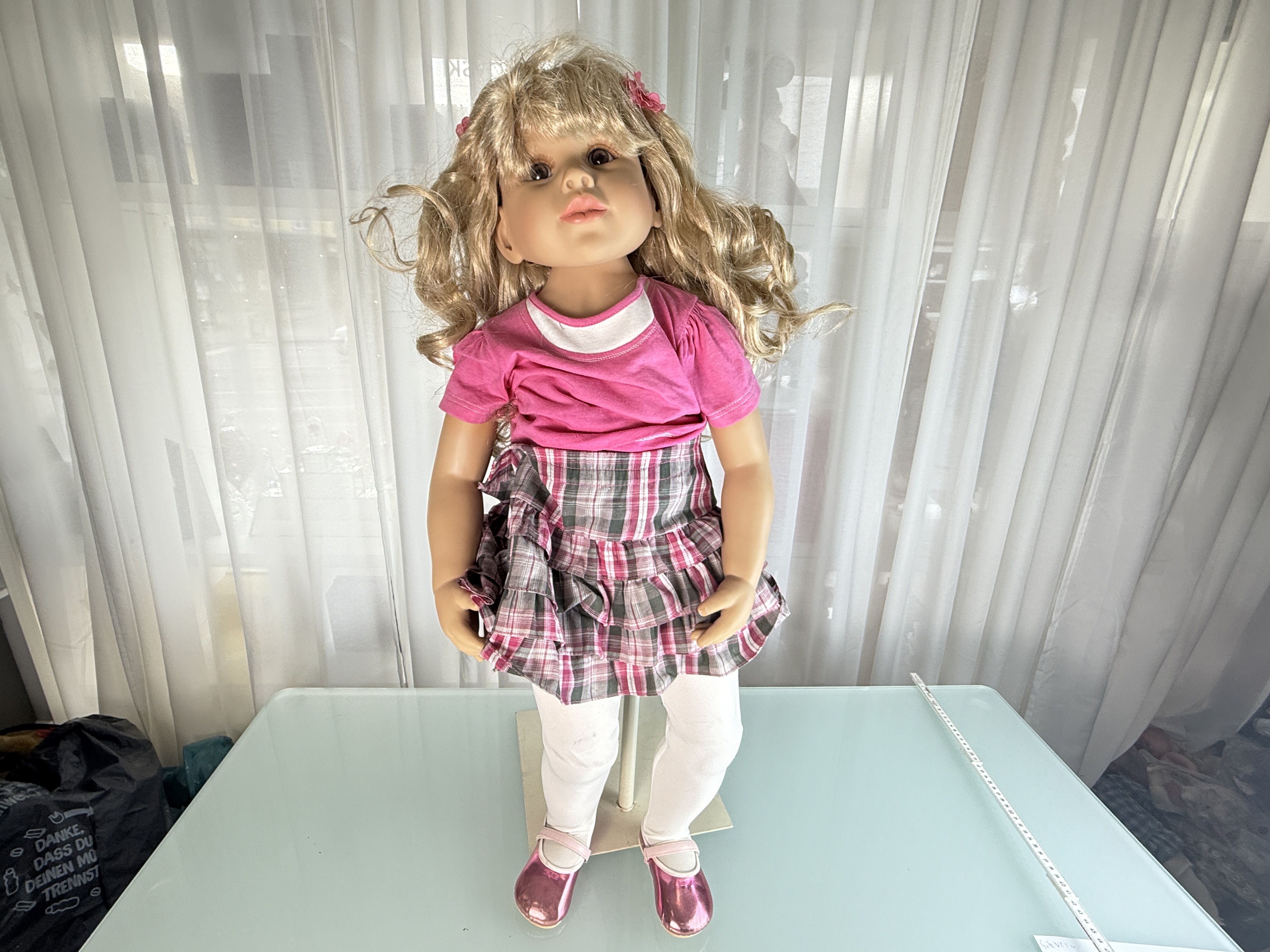 Künstlerpuppe Monika Peter Leicht Mädchen Vinyl Puppe 80 cm. Guter Zustand 