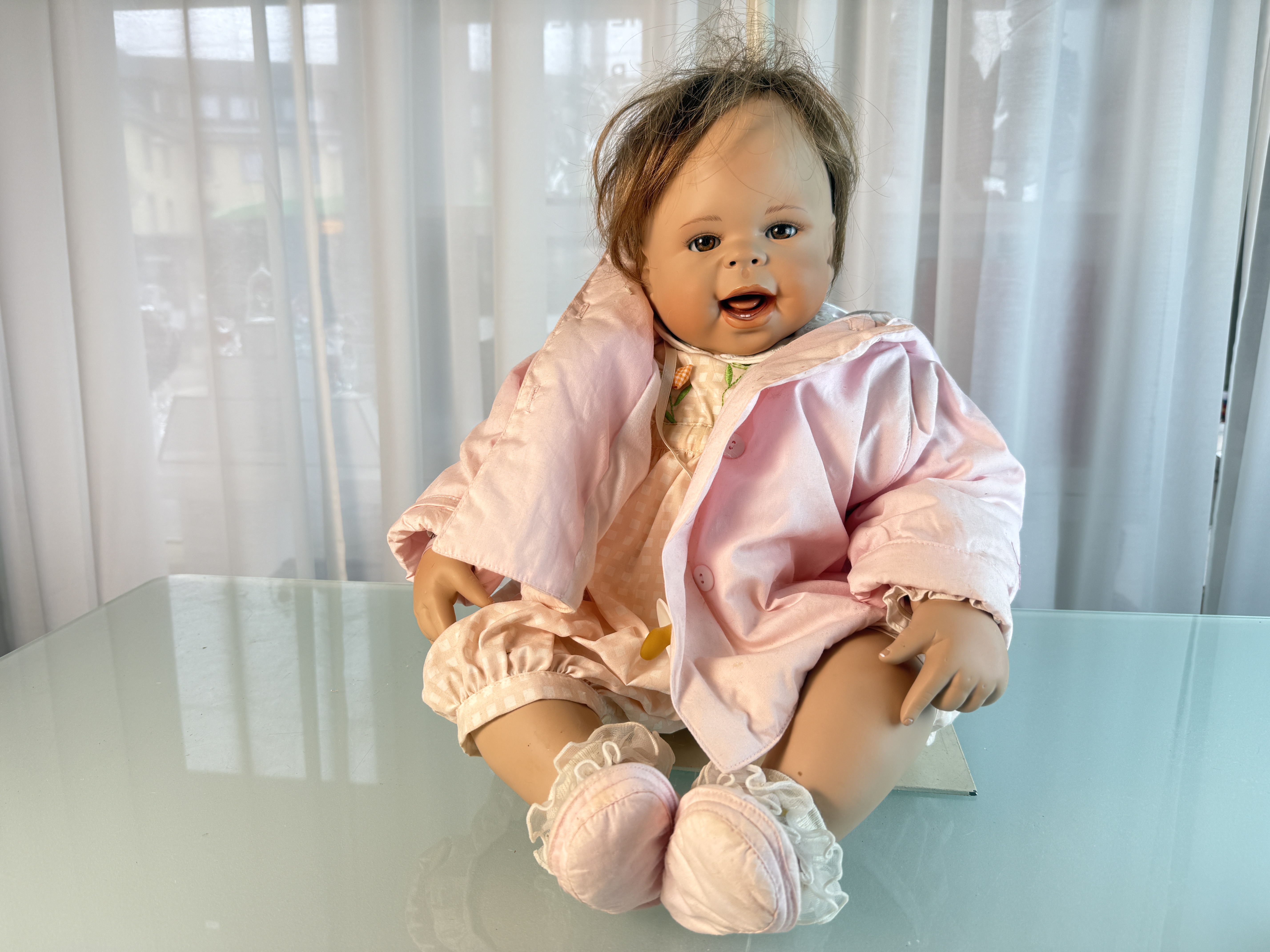 Künstlerpuppe Inge Tenbusch Sammler Porzellan Puppe 58 cm. Top Zustand  