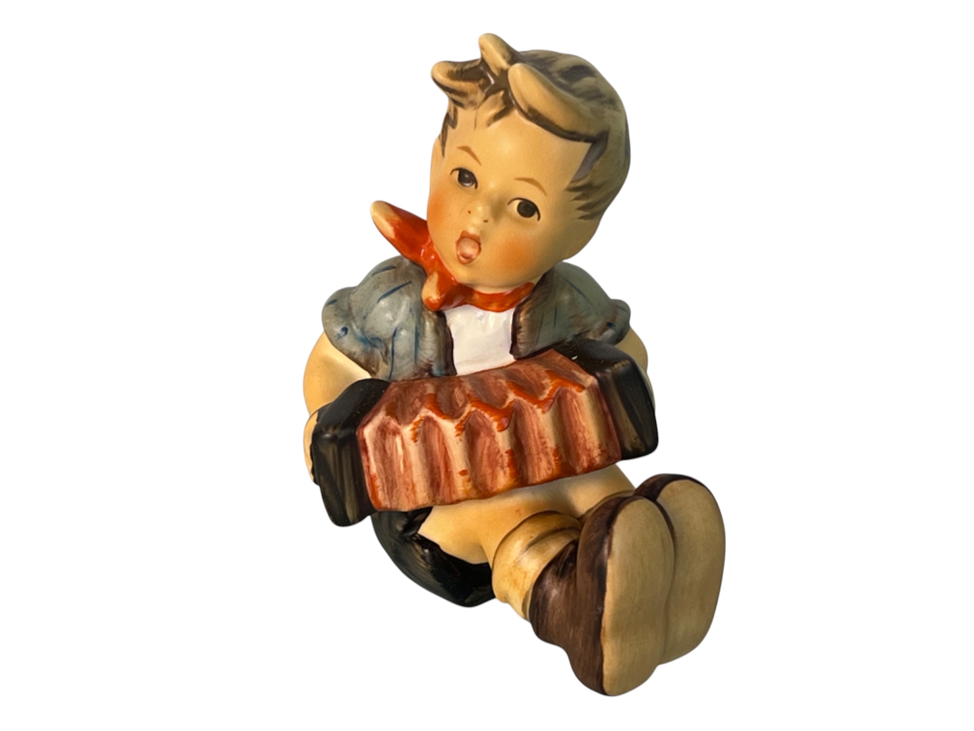  Hummel Figur 390 Junge mit Harmonika 6 cm. 1 Wahl Top Zustand