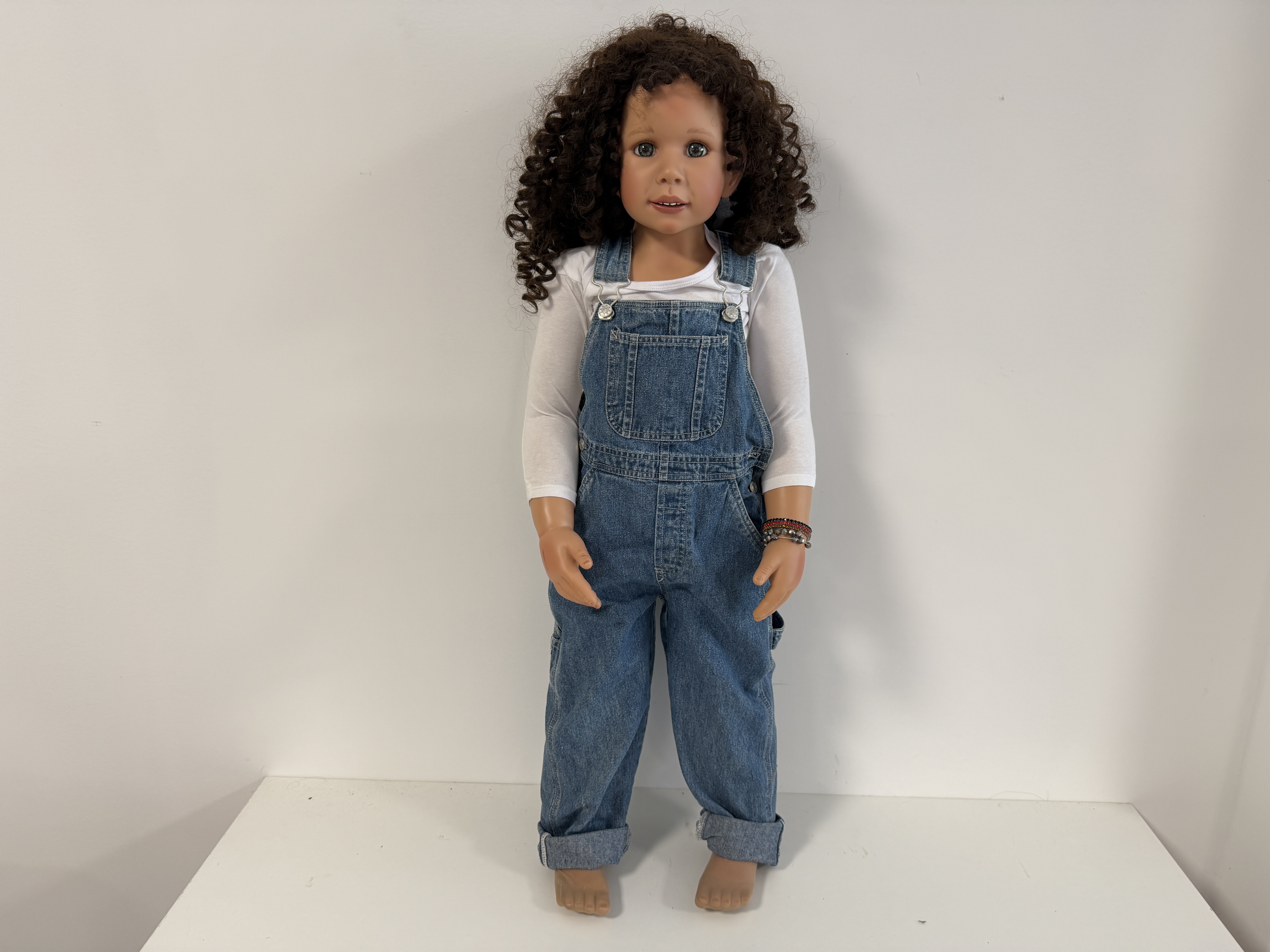 Künstlerpuppe Puppe Monika Peter Leicht Vinyl Puppe 97 cm. Guter Zustand Leicht Schmutzig 