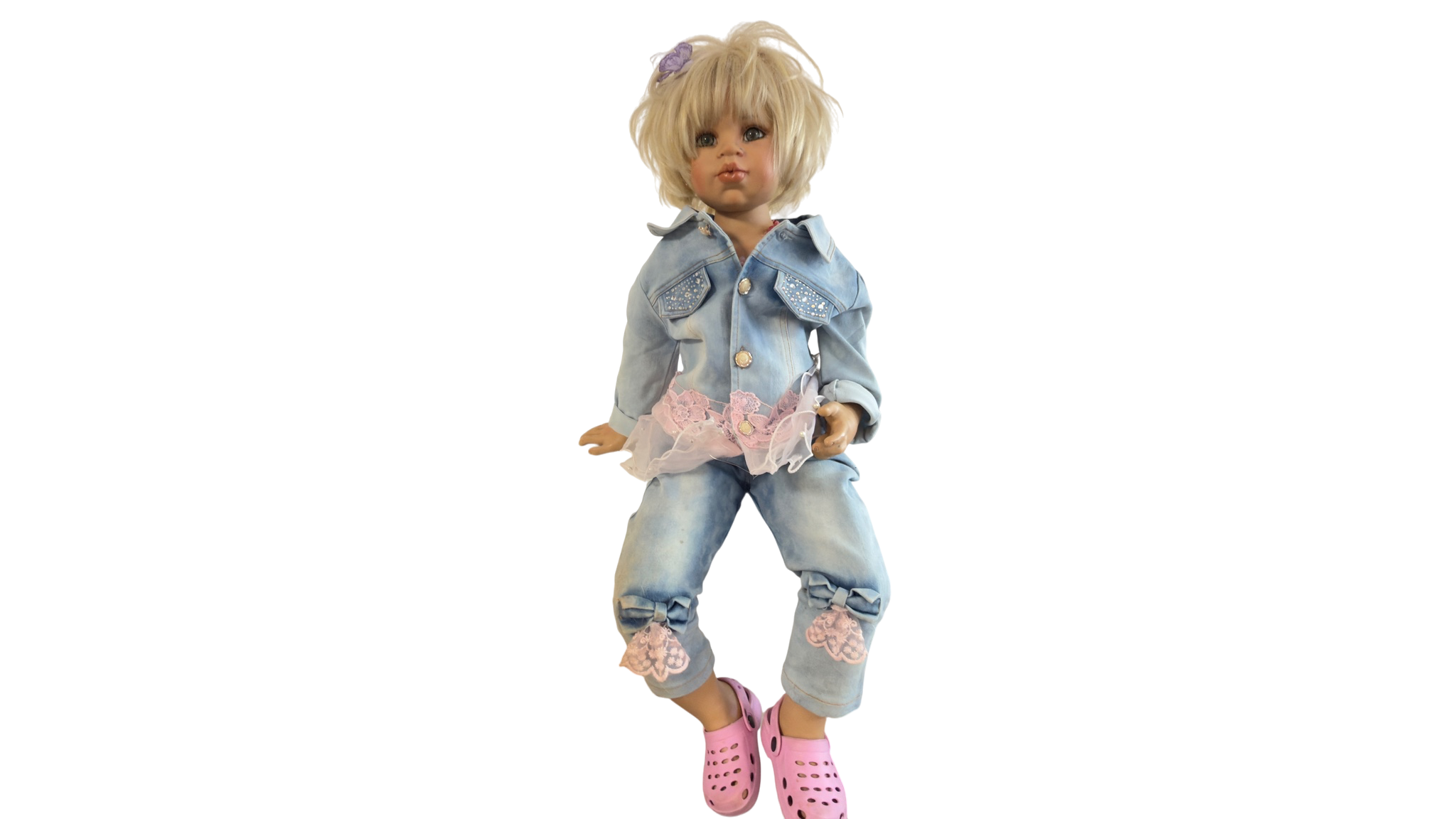 Künstlerpuppe Susan Lippl Vinyl Puppe 85 cm. Guter Zustand siehe Fotos 