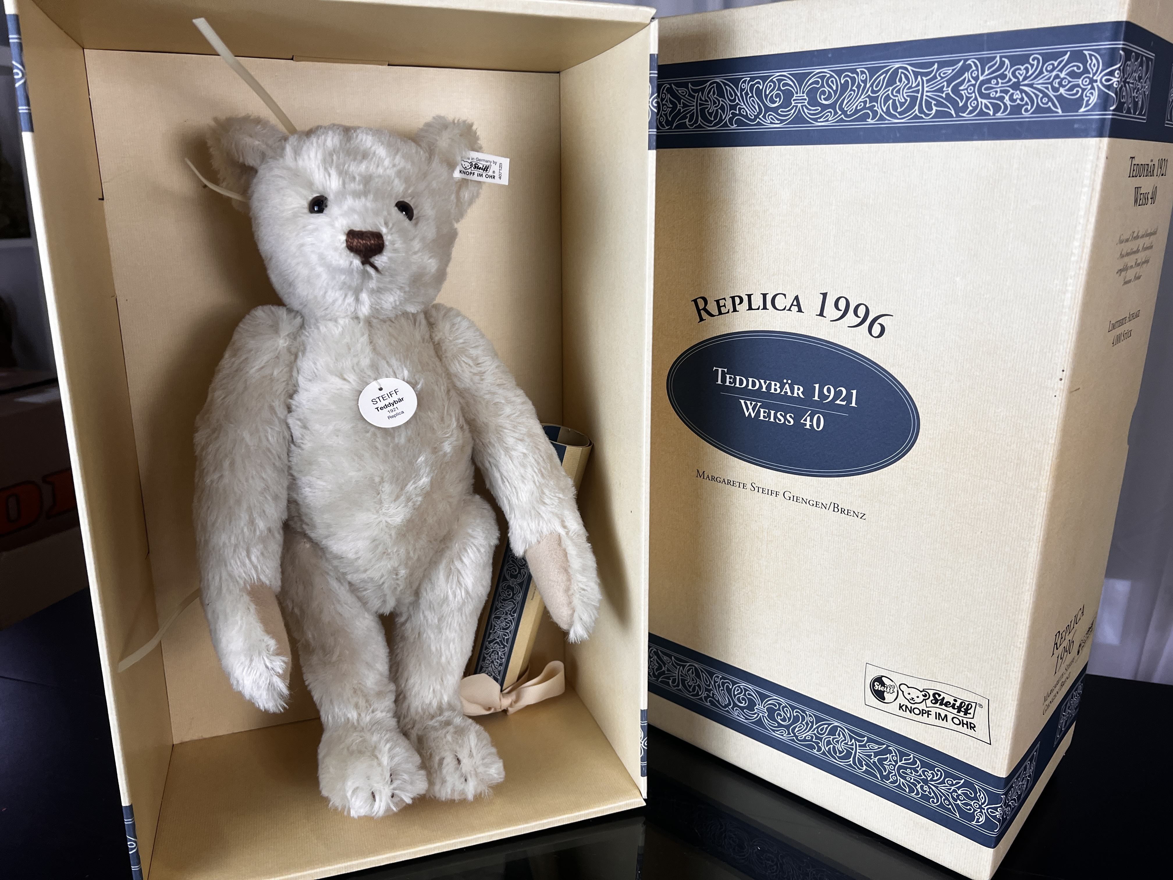  Steiff Tier 407123 Teddy 1921 TeddyBär 40 cm mit Ovp. Top Zustand   