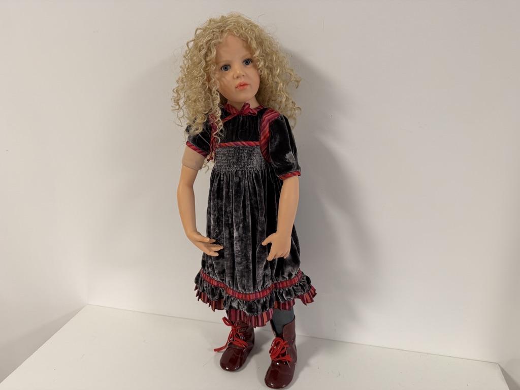 Künstlerpuppe Hildegard Günzel Resin Puppe 83 cm. Top Zustand