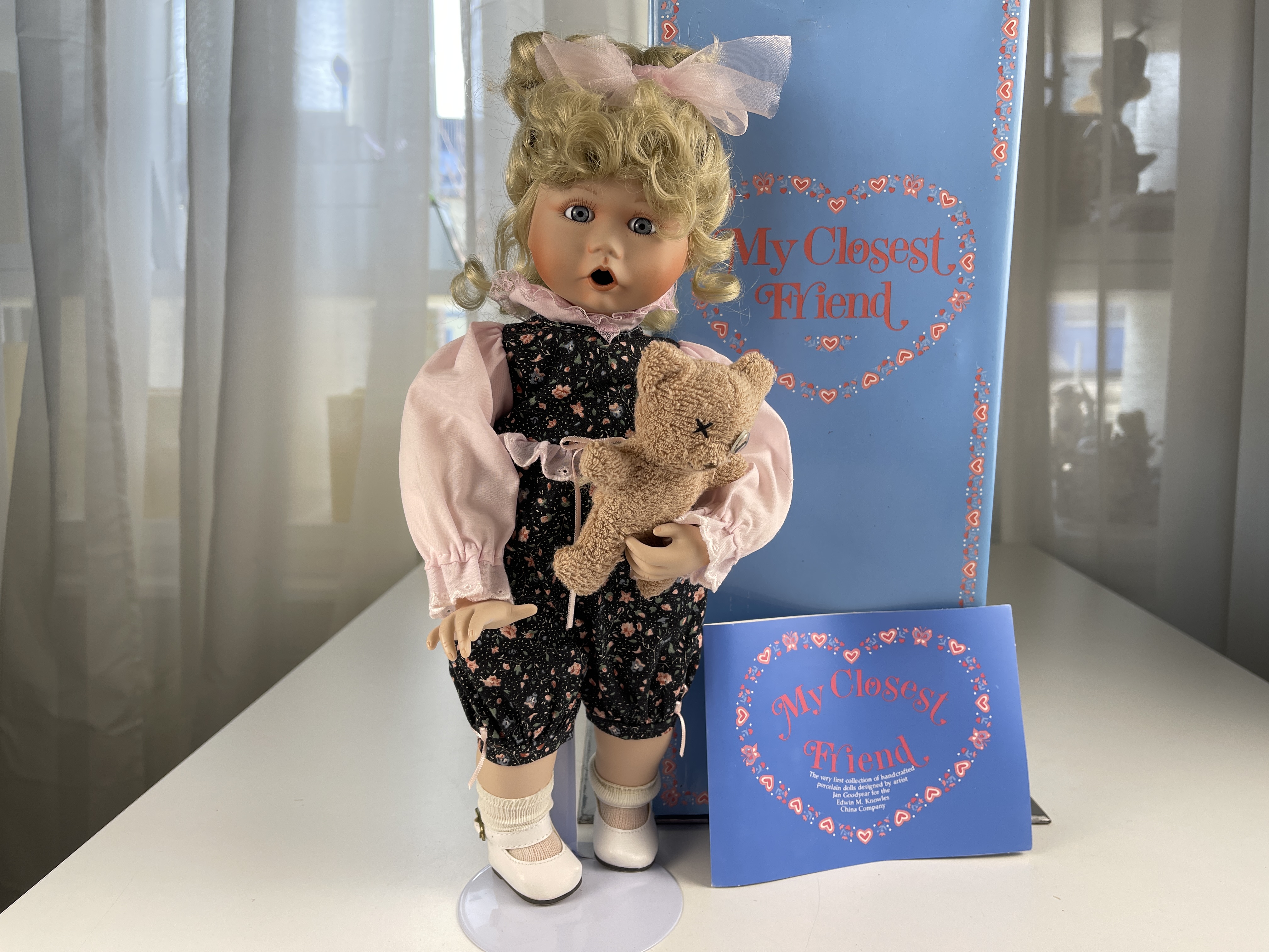 Edwin Knowles Porzellan Künstler Puppe 38 cm. Top Zustand 