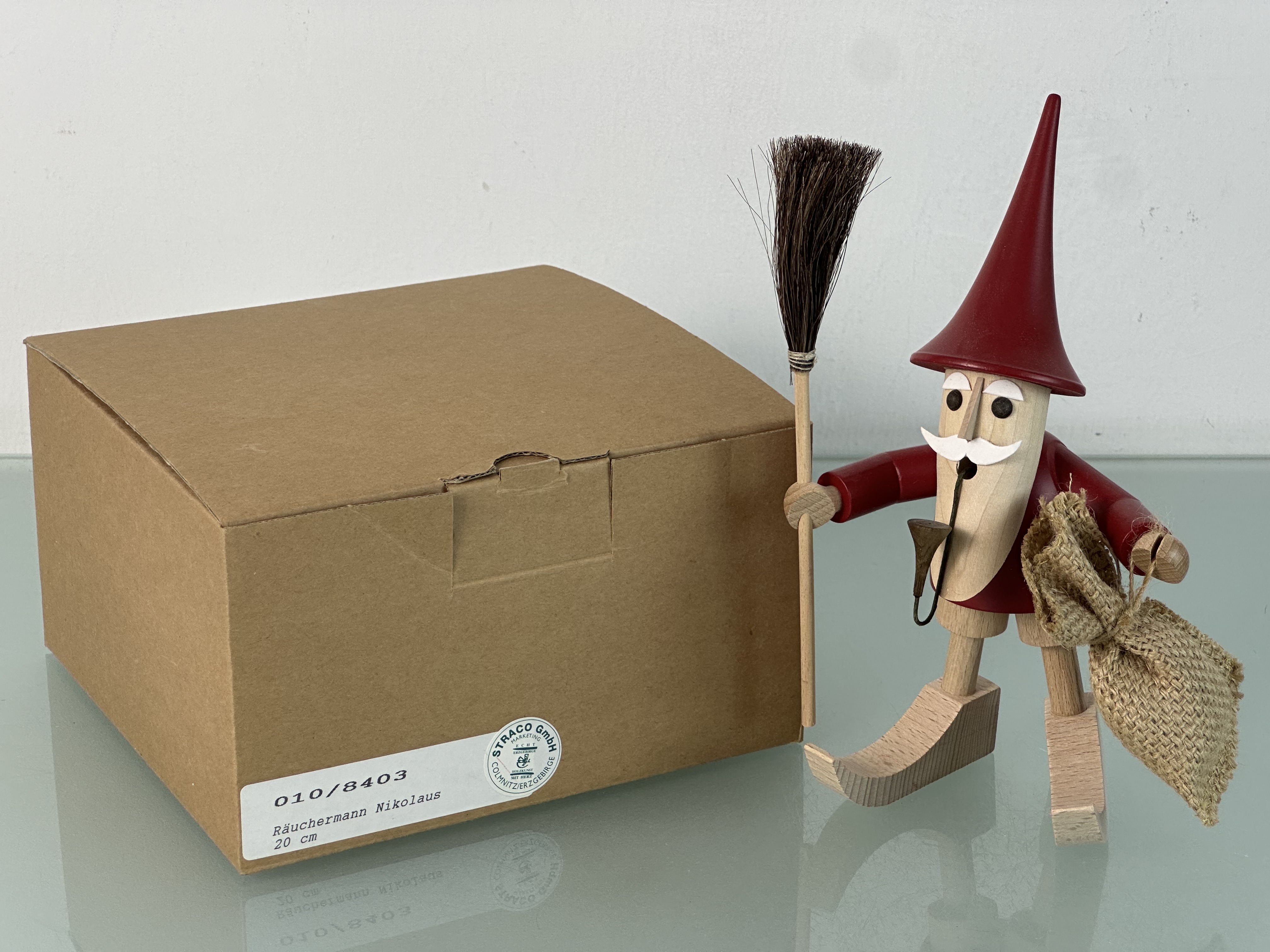 Erzgebirge Figur Räuchermännchen Nikolaus 20 cm. Top Zustand