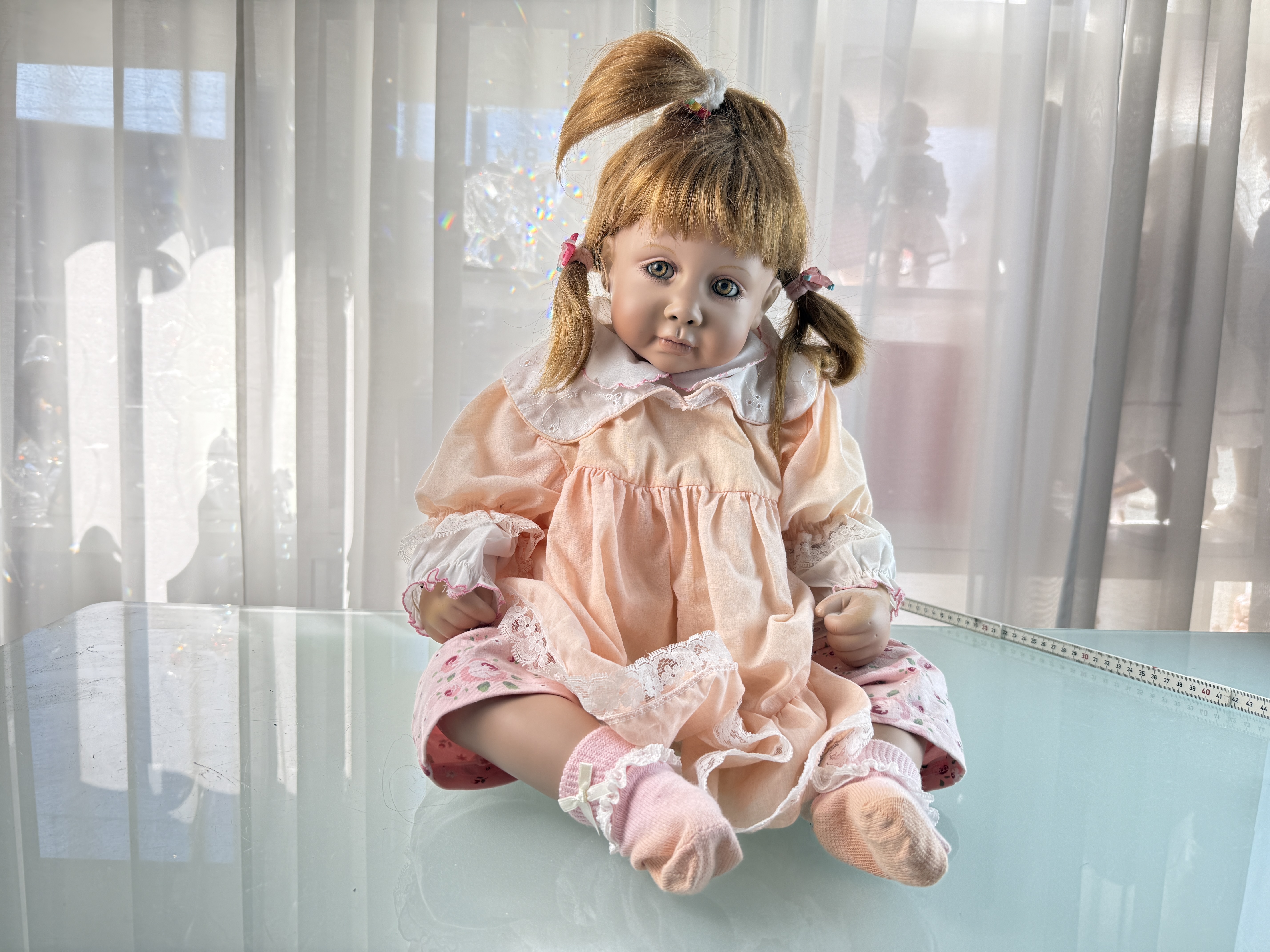 Künstlerpuppe Diane Bucki Porzellan Sammler Puppe 55 cm. Top Zustand   