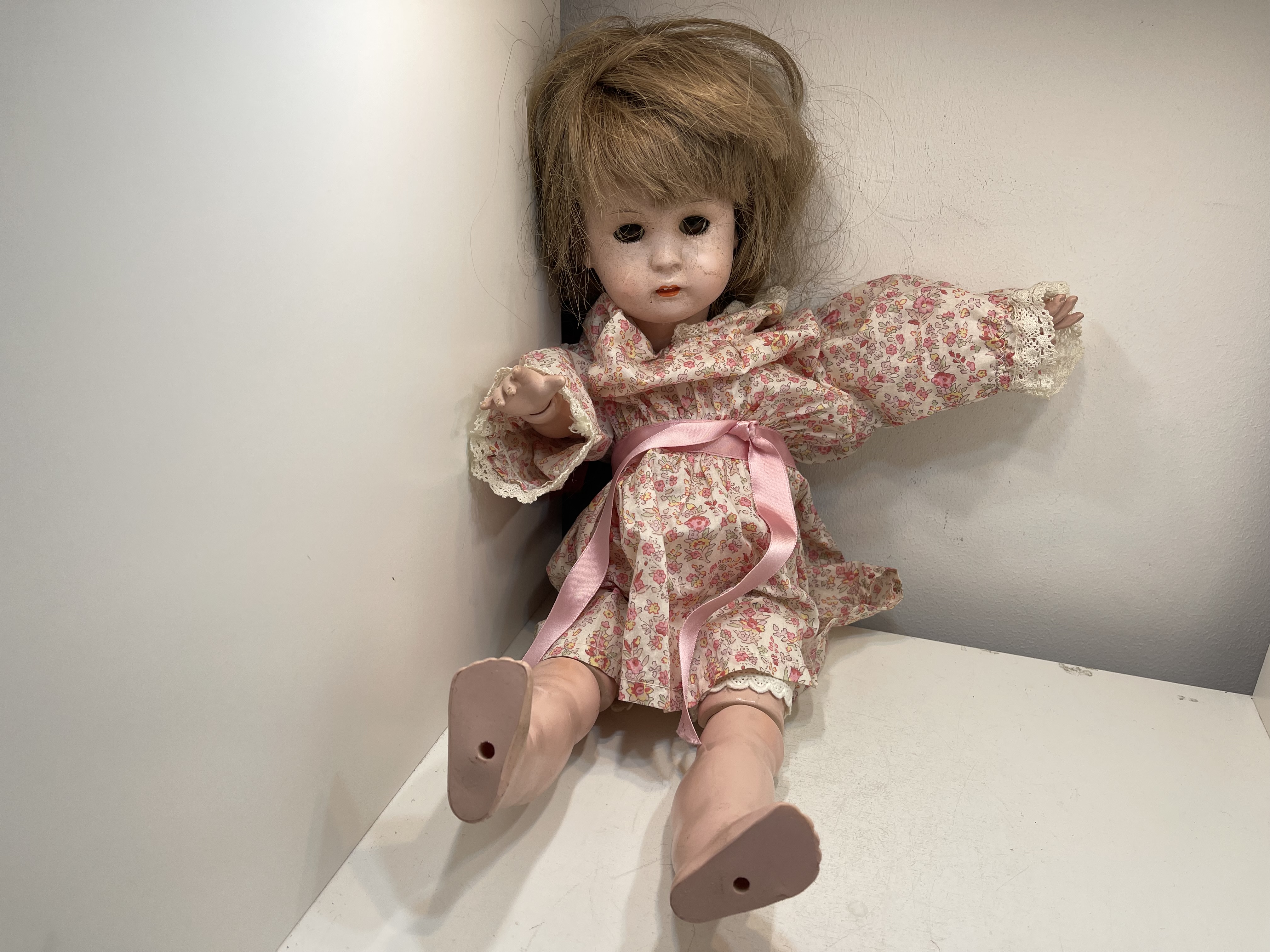 Alte Puppe Sammler Zelluloid Puppe 42 cm Zustand Siehe Fotos. 