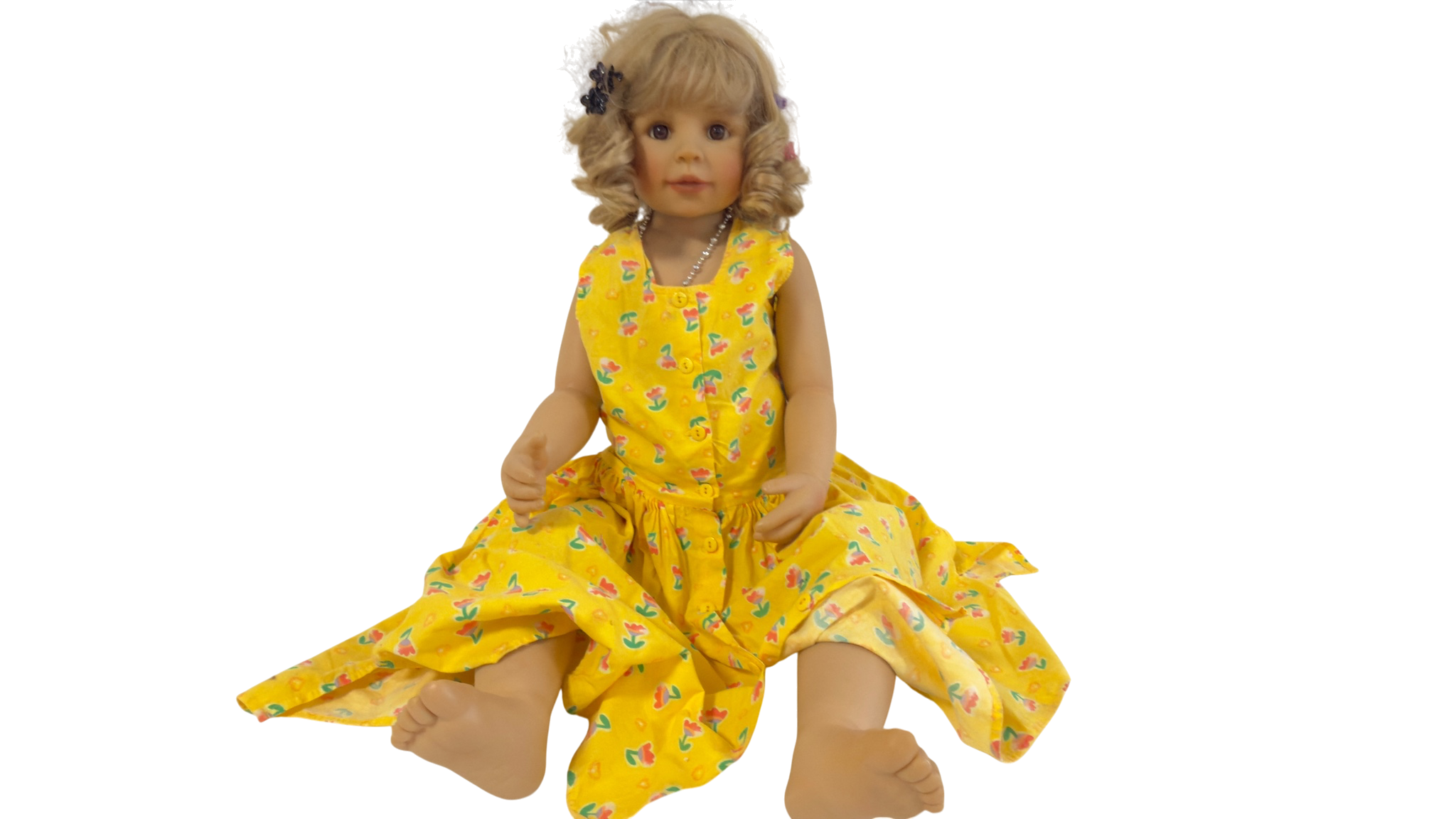 Künstlerpuppe Puppe Monika Peter Leicht Vinyl Puppe 96 cm guter Zustand siehe Fotos 