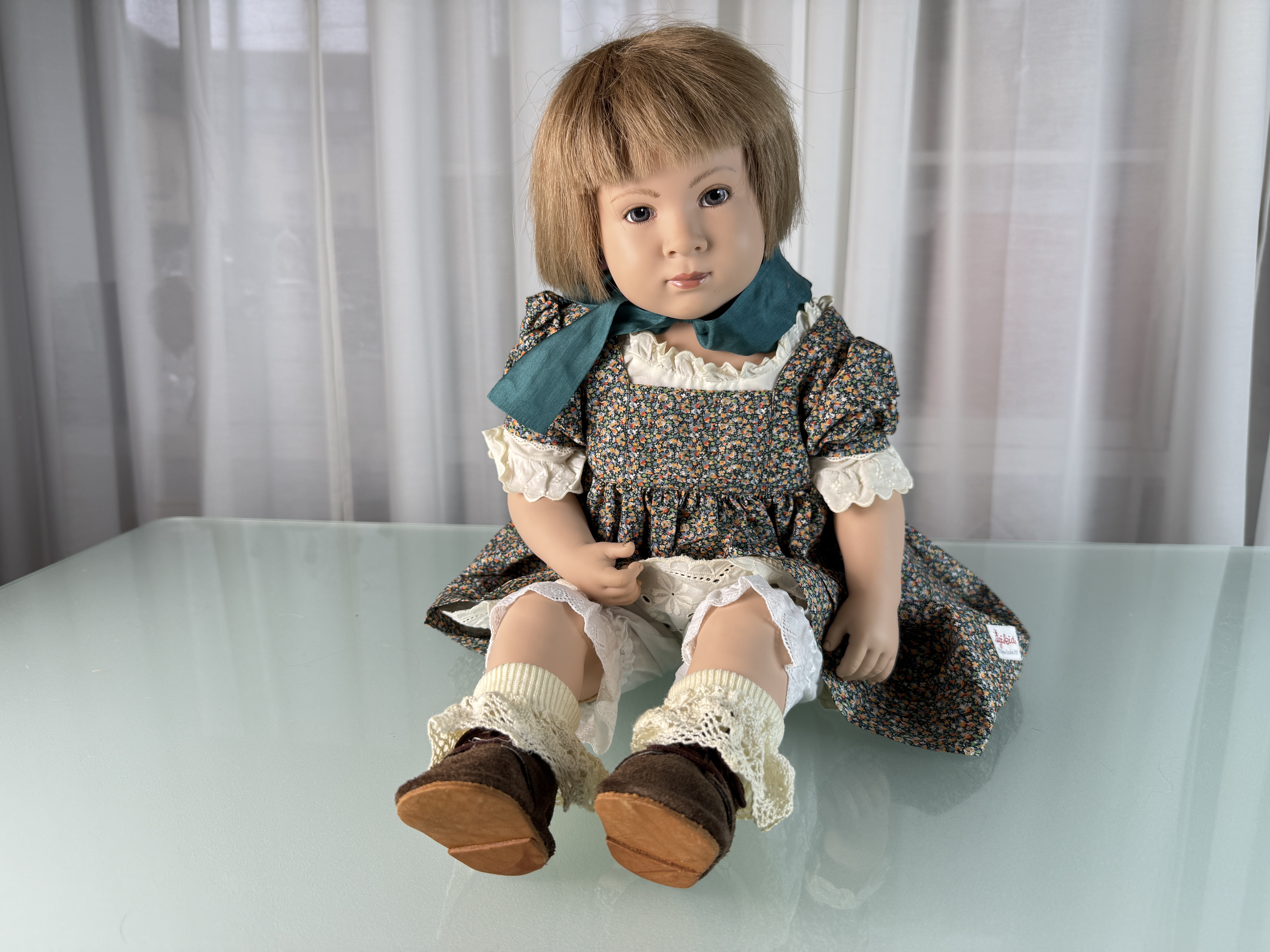 Künstlerpuppe Sigikid Sabine Esche Vinyl Puppe 58 cm. Top Zustand 