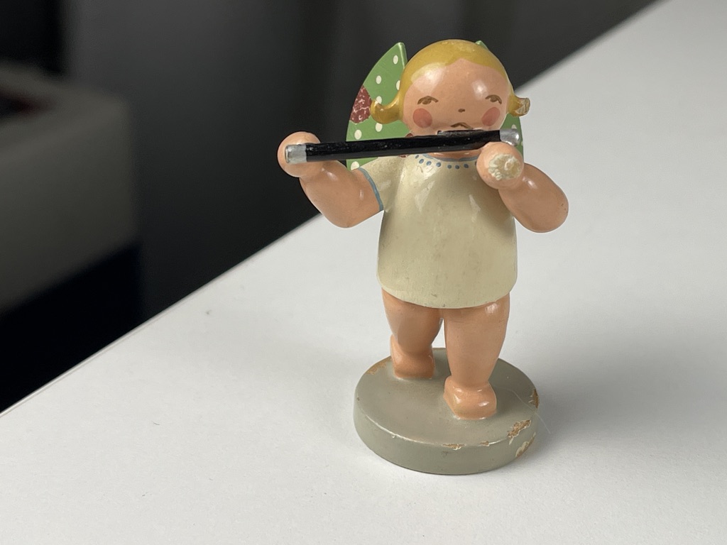 Erzgebirge Wendt und Kühn Erzgebirge Figur Engel 6 cm. Top Zustand 